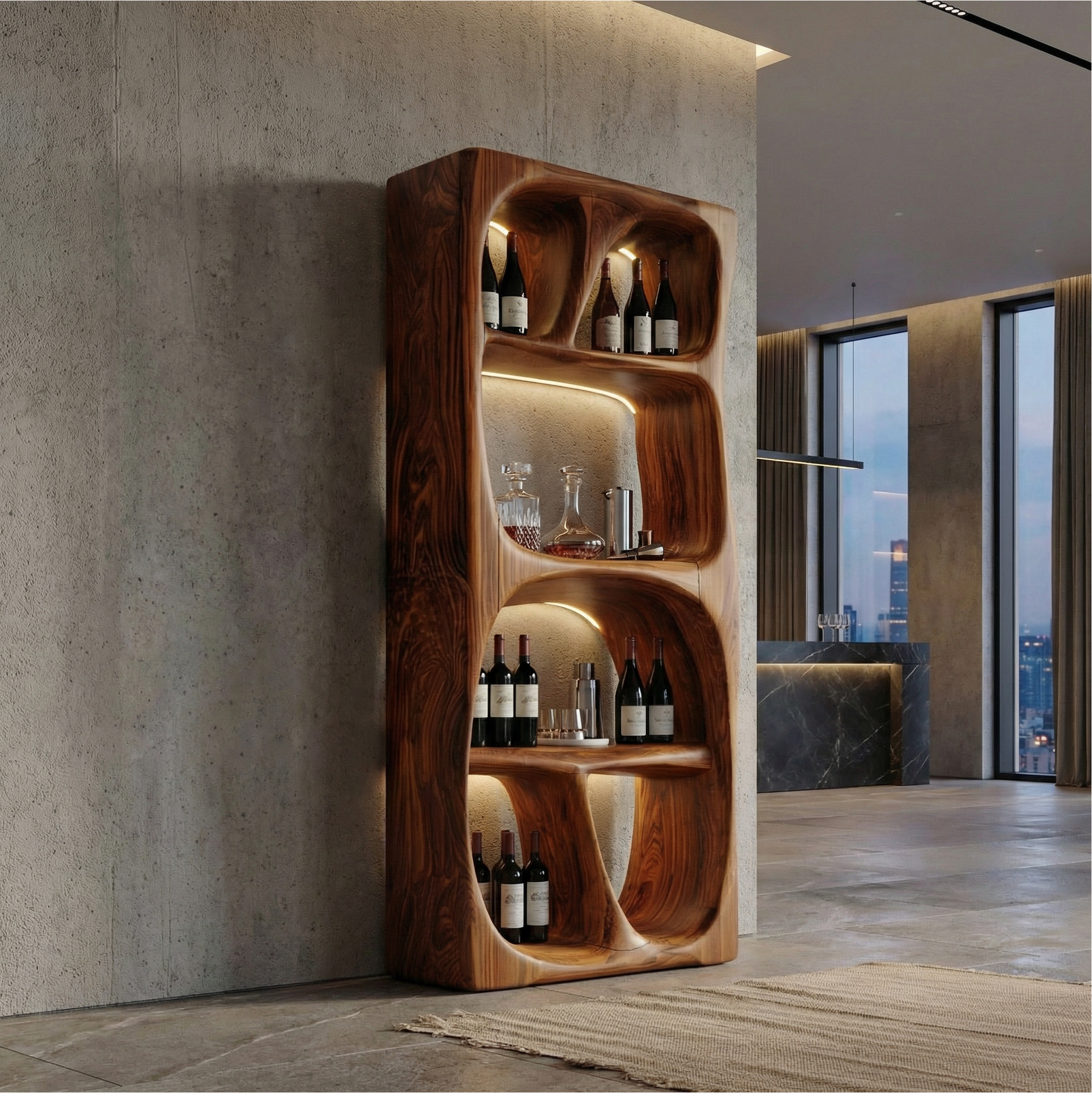 Modern Statement Wine Storage Cabinet For Living Room And Bar Space SINLSASC508