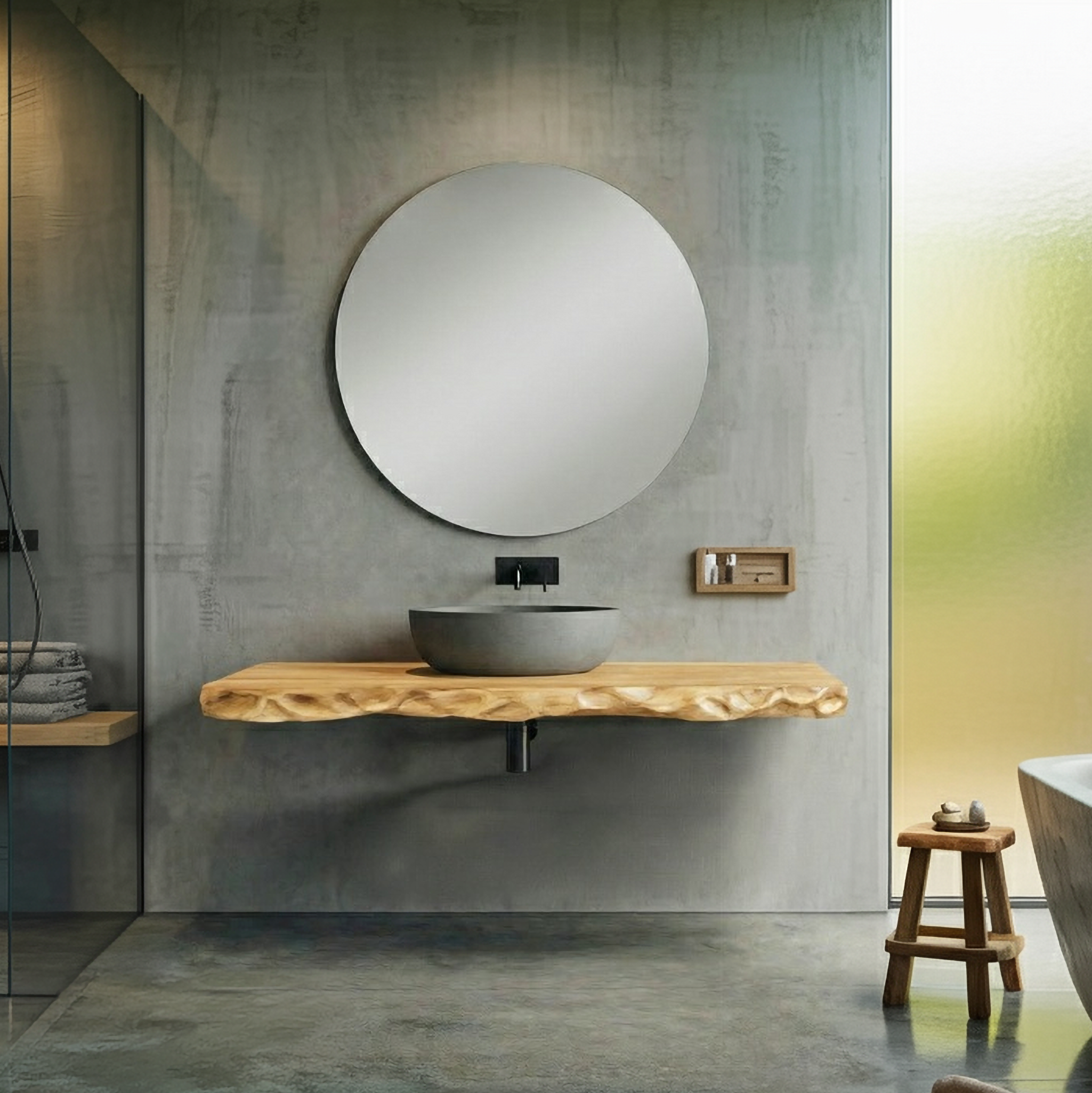 Modern Floating Bathroom Vanity For Bathroom And Vanity Wall SINLSABRV289