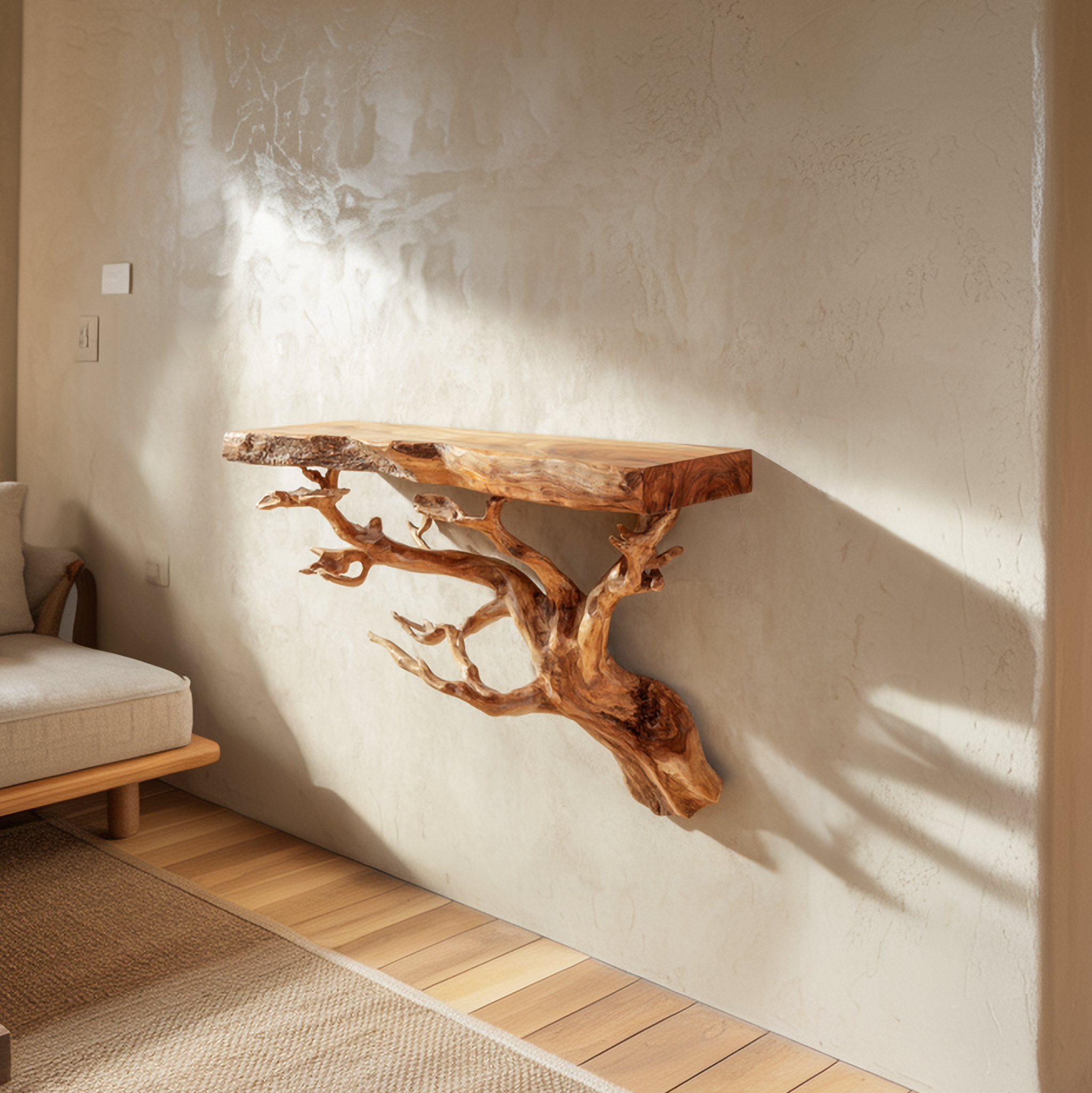 Organic Decorative Tree Wall Shelf For Bedroom And Living Room SINLSAFL440