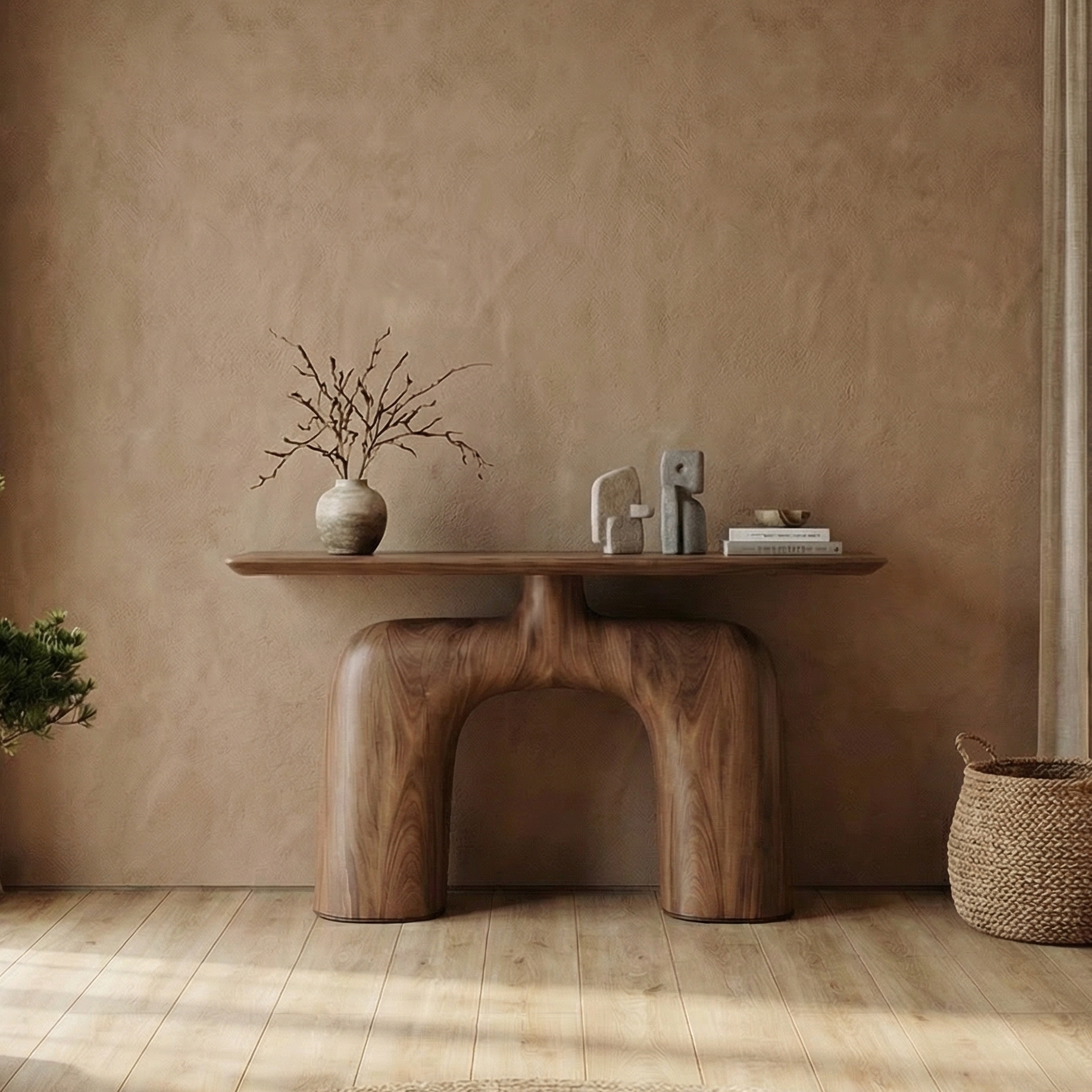 Organic Console Table Wooden Living Room SINLSACS528