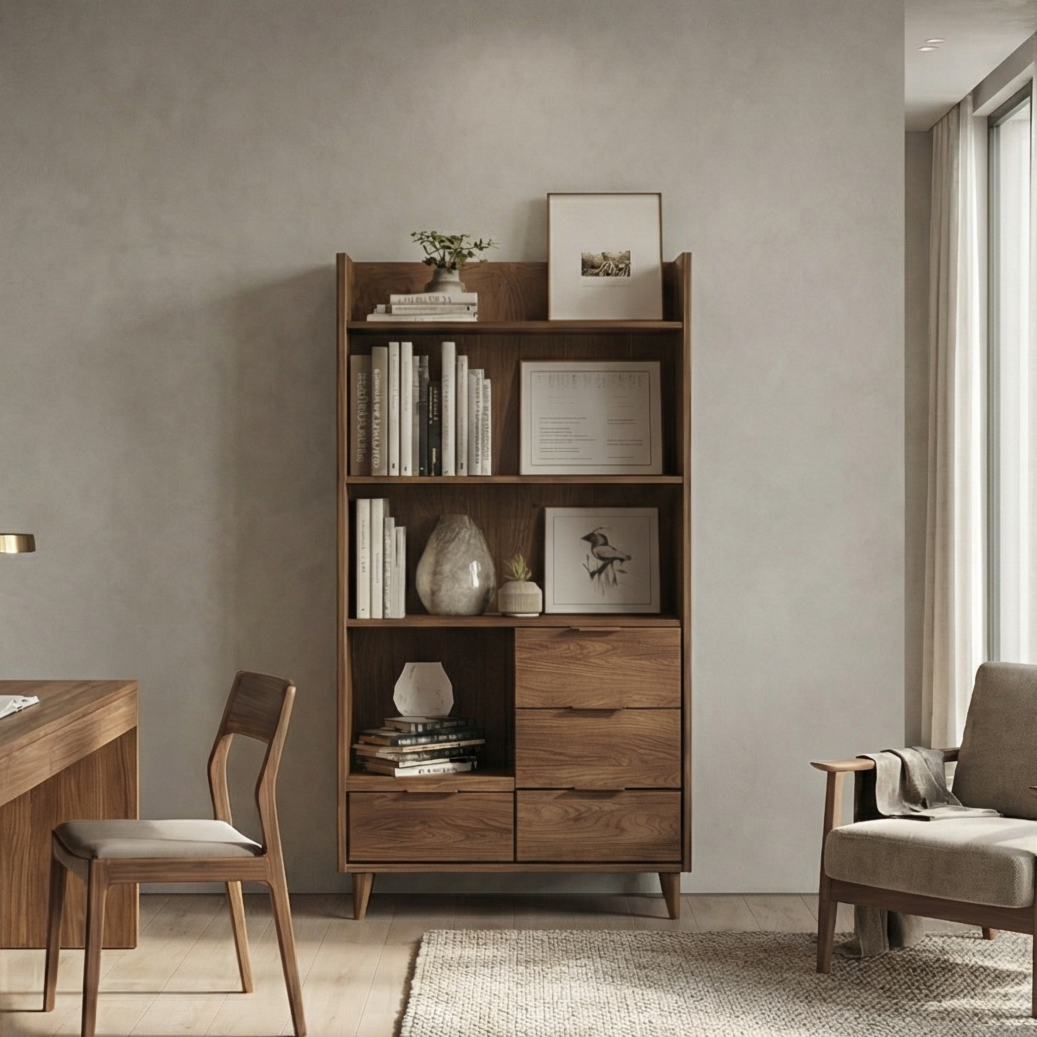 Mid Century Organizer Cabinet For Living Room And Apartment SINLSASC482