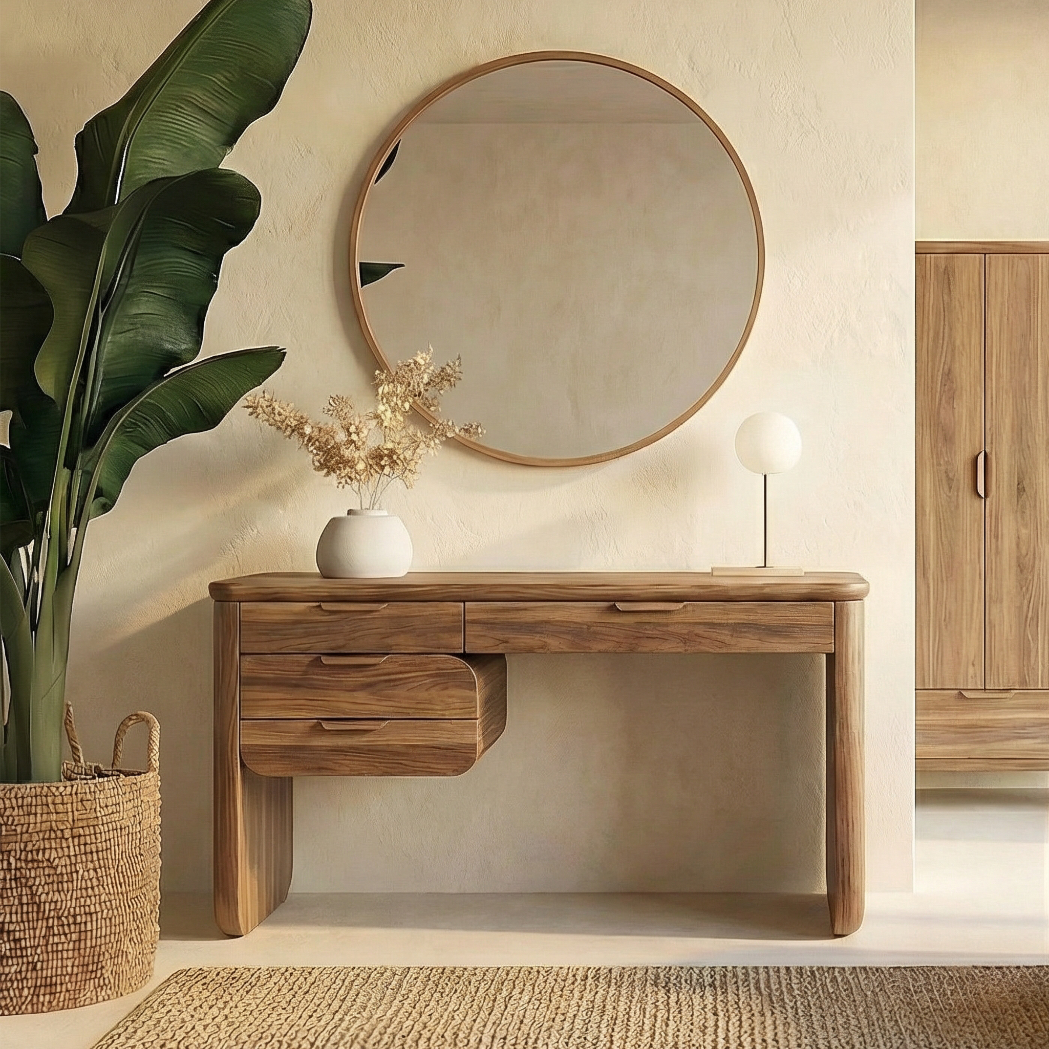 Minimalist Wooden Dressing Table Bedroom Or Vanity Area SINLSABDT046