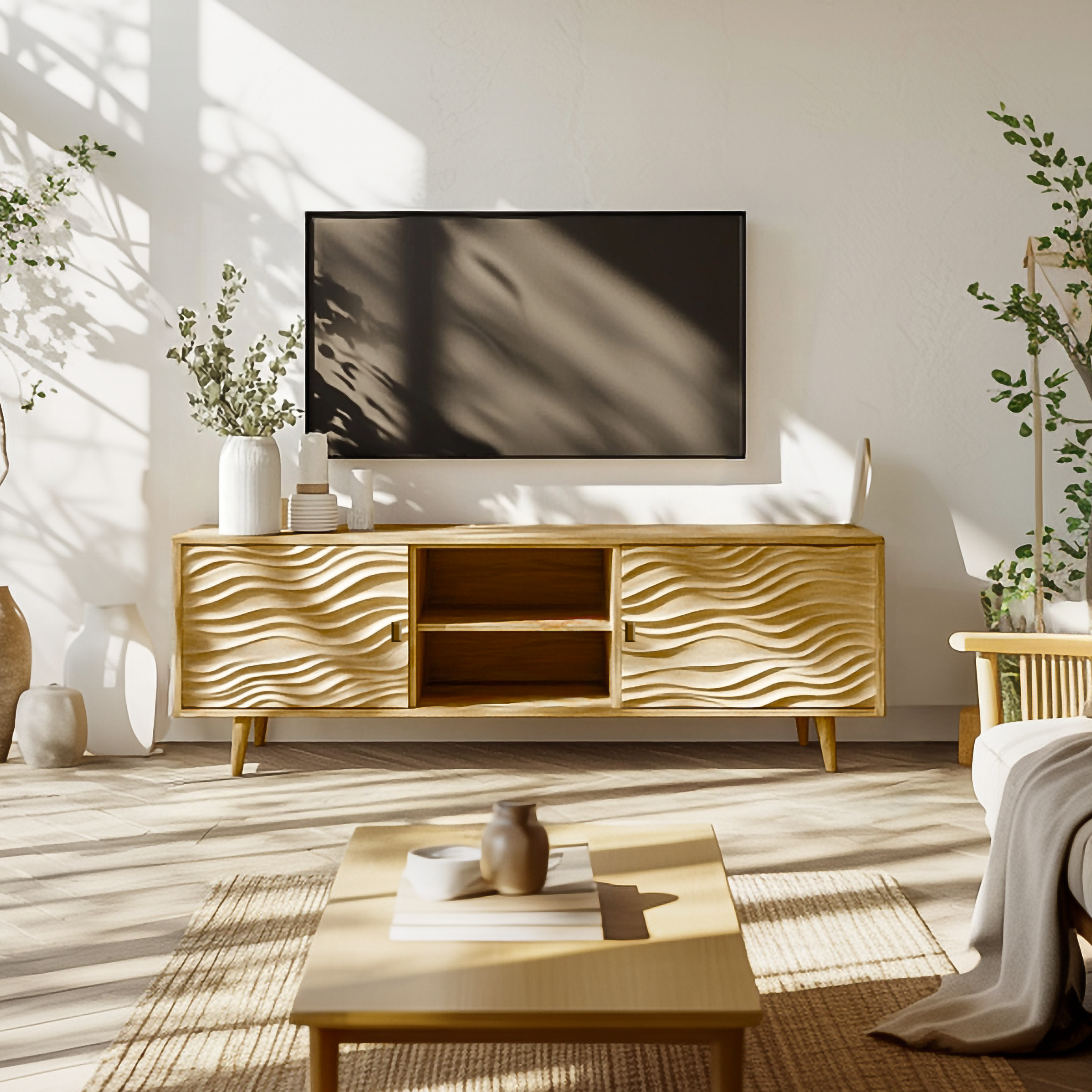 Scandinavian Natural TV Stand Living Room And Cozy Room SINLSASC343
