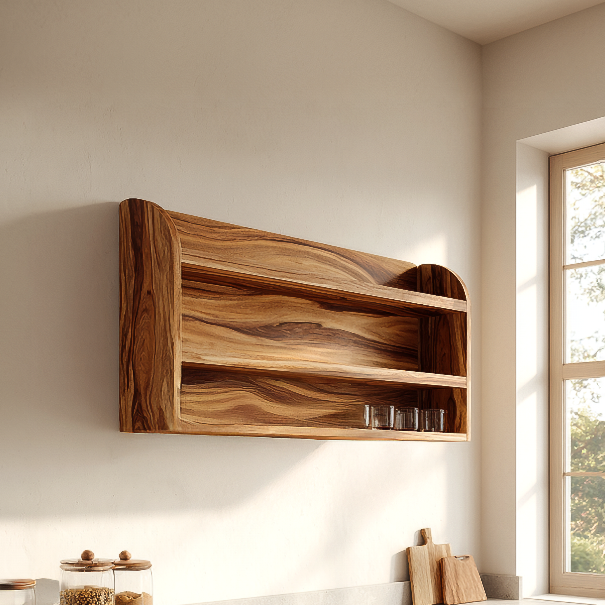 Rustic Floating Storage Shelf For Kitchen Or Pantry Space SINLSAKC008