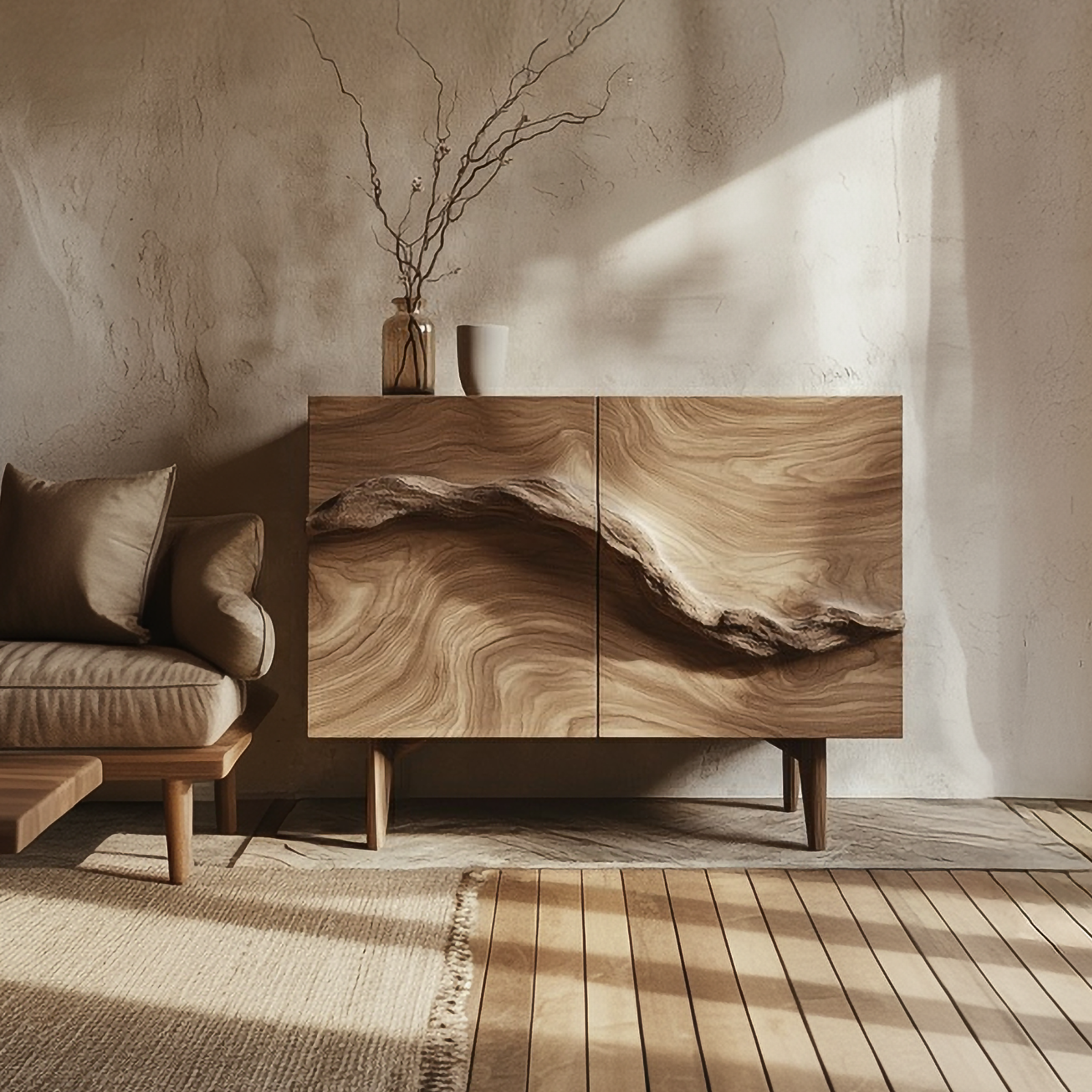 Rustic Organic Cabinet Living Room And Entryway SINLSASC347