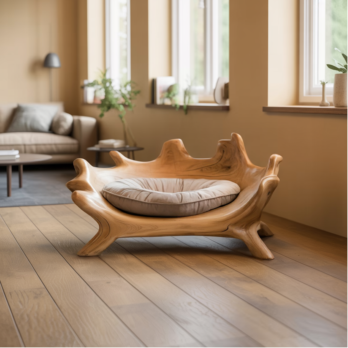 Rustic Raised Pet Bed For Living Room And Home Interior SINLSAPB005