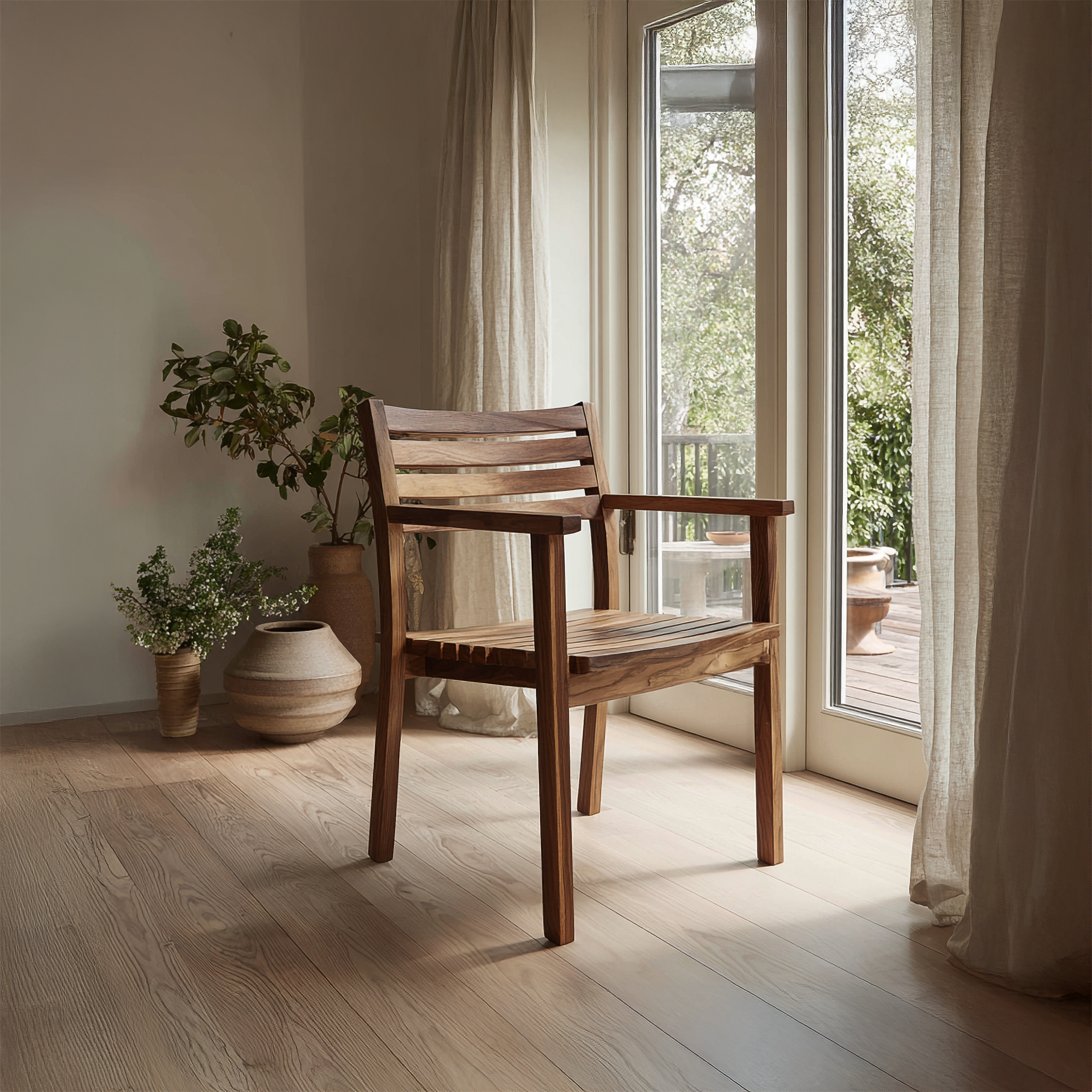 Scandinavian Wooden Dining Chair Dining Room SINLSAWC038