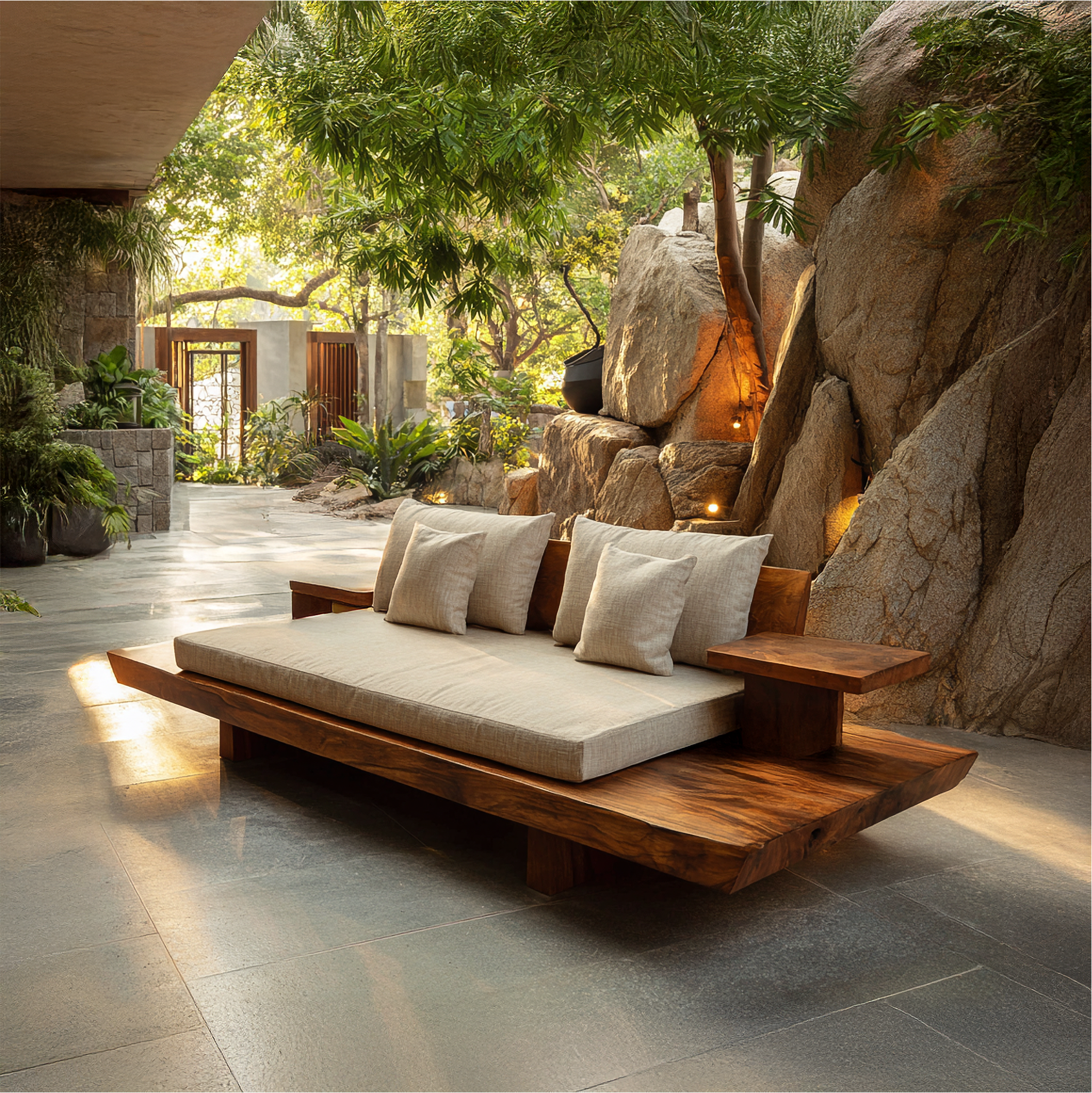 Organic Platform Sofa Frame Solid Wood Layered Low Profile Design Living Room And Lounge SINLSASF001