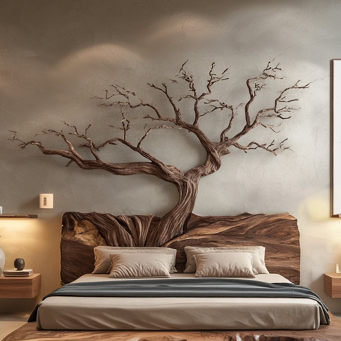 Rustic Sculptural Wall Headboard Art For Bedroom And Master Suite SINLSADH015