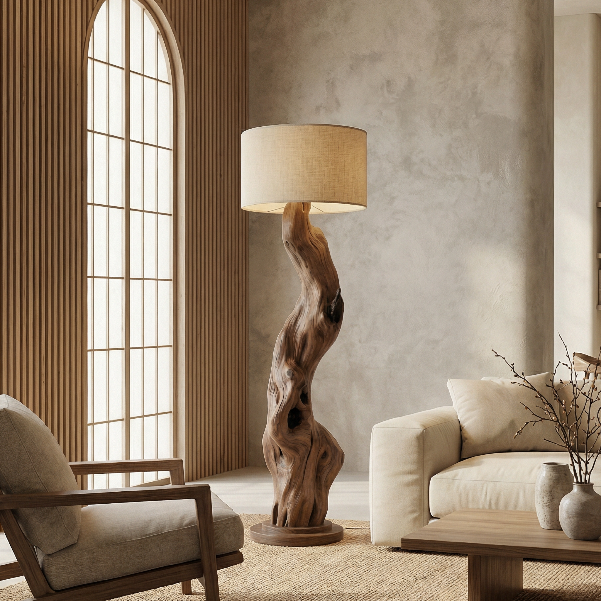 Modern Wooden Standing Floor Lamp For Bedroom And Living Room SINLSAFLP059