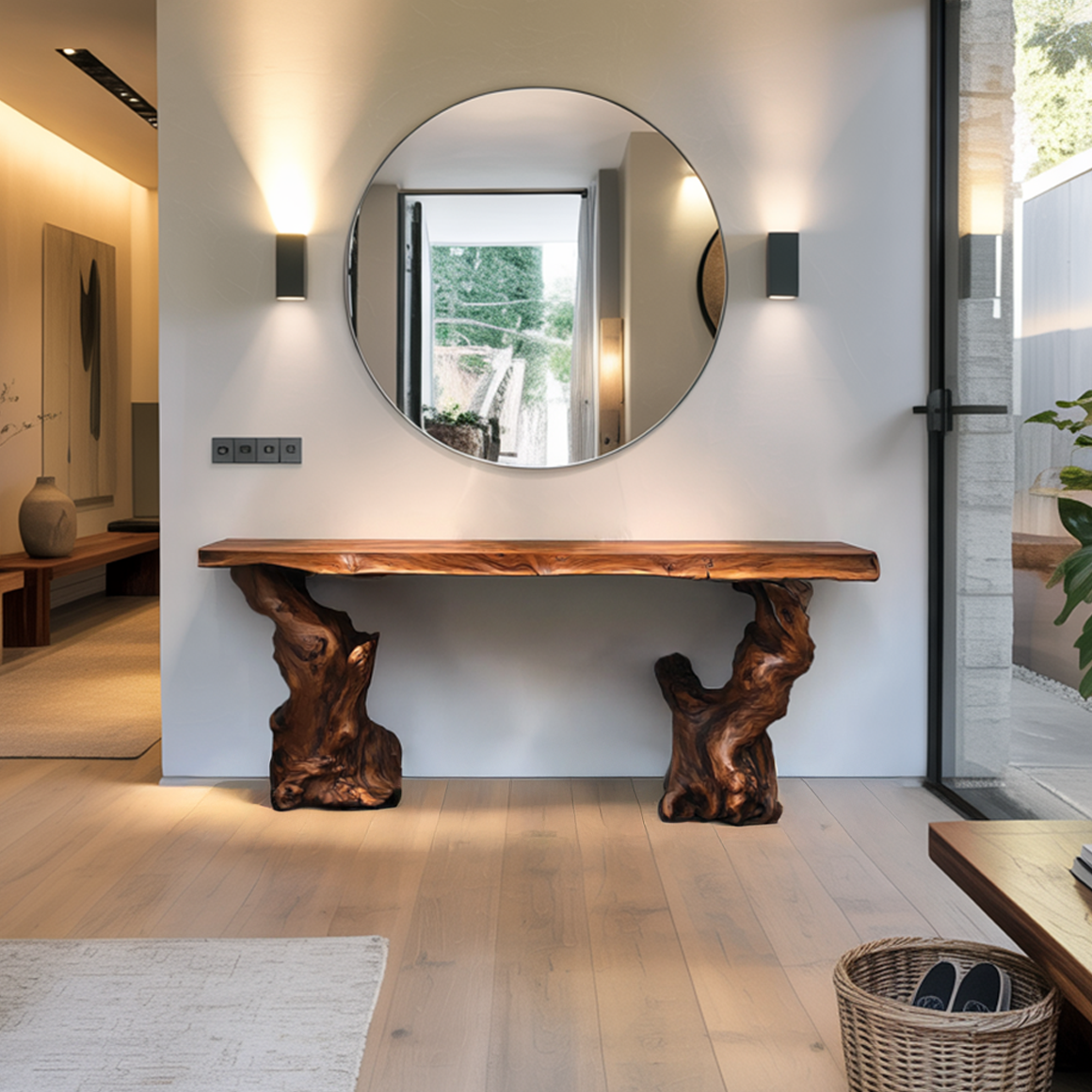 Mid Century Console Table Sculptural Wave Base Studio Apartment SINLSACS382