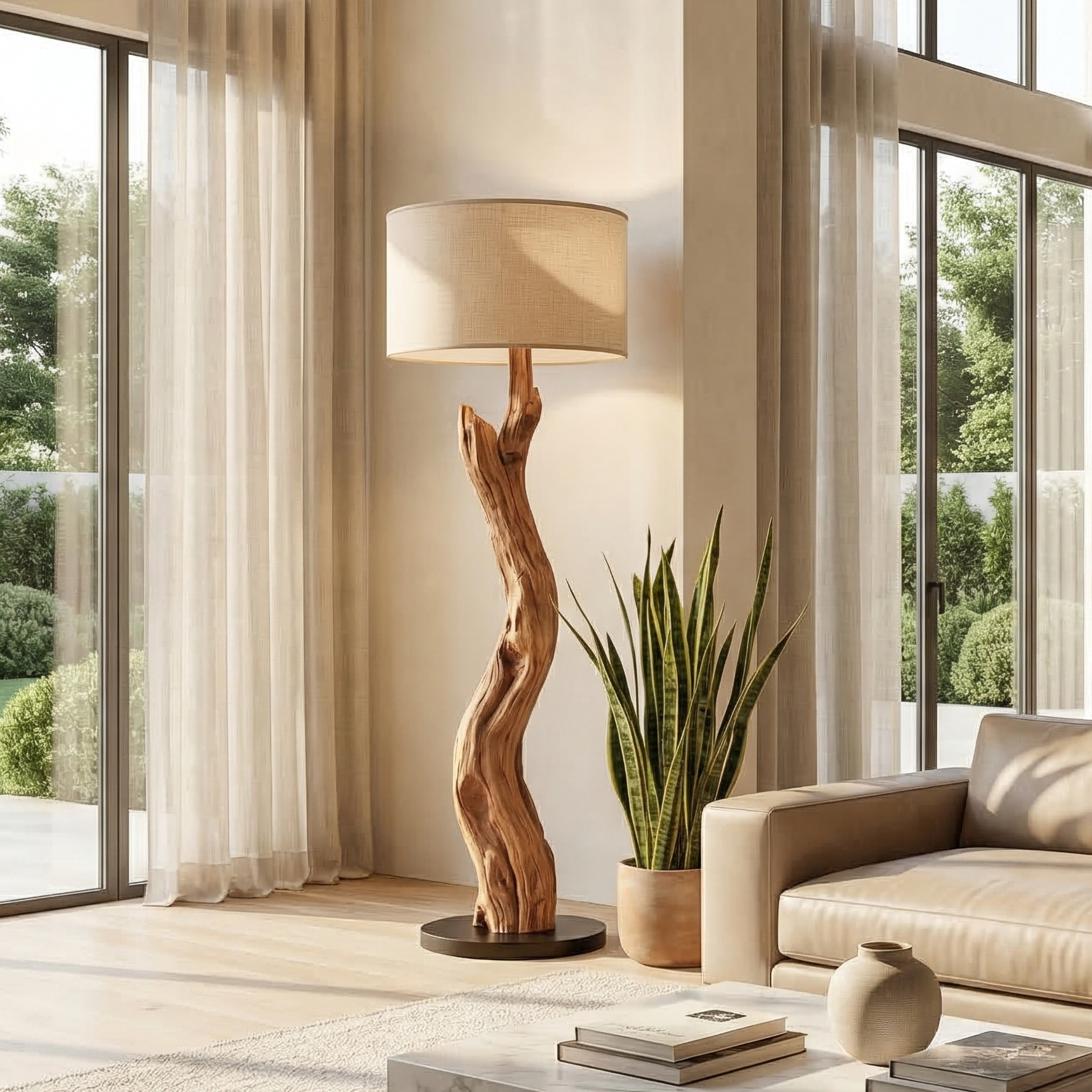 Organic Modern Standing Lamp For Bedroom And Living Room SINLSAFLP062