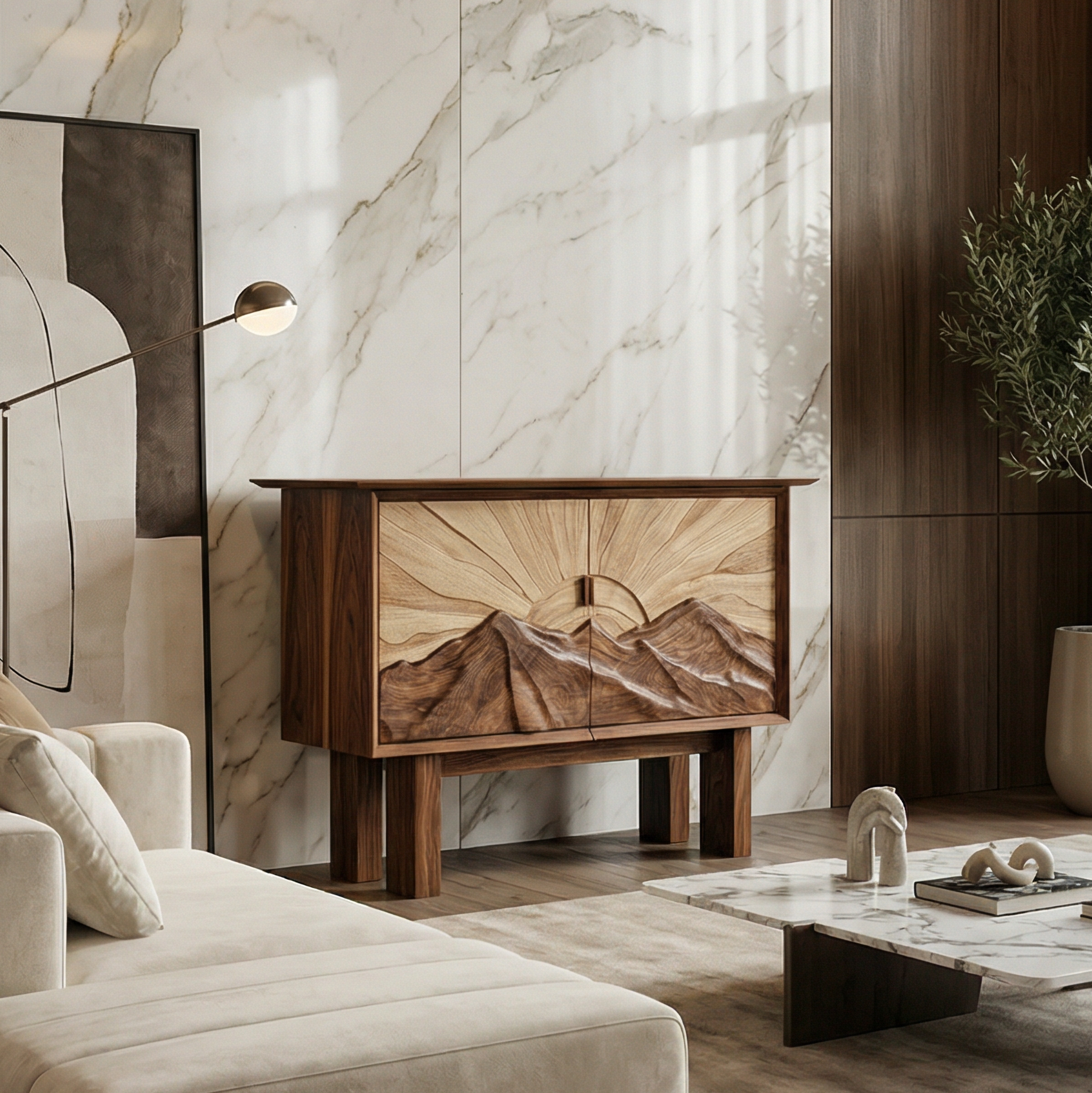 Rustic Artistic Cabinet For Living Room And Dining Room SINLSASC475