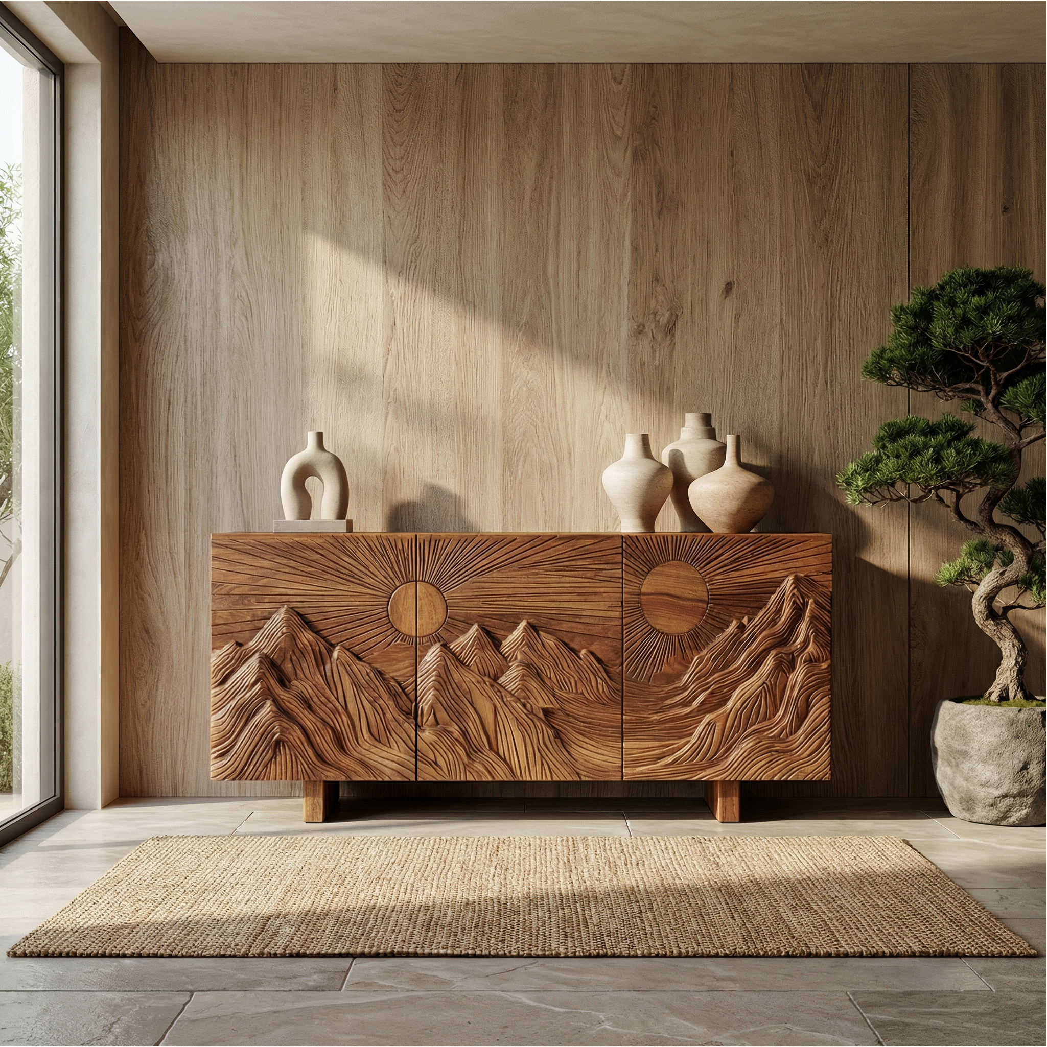 Rustic Artistic Storage Cabinet For Living Room And Apartment SINLSASC477