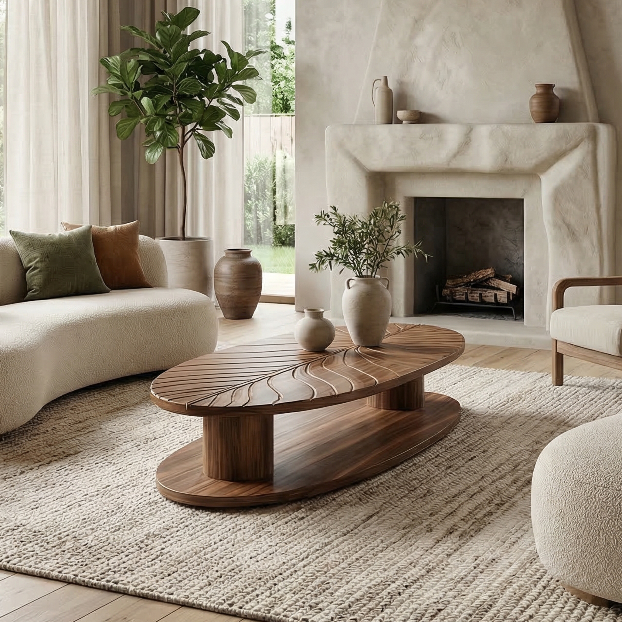 Scandinavian Minimalist Solid Wood Coffee Table For Living Room SINLSACF336