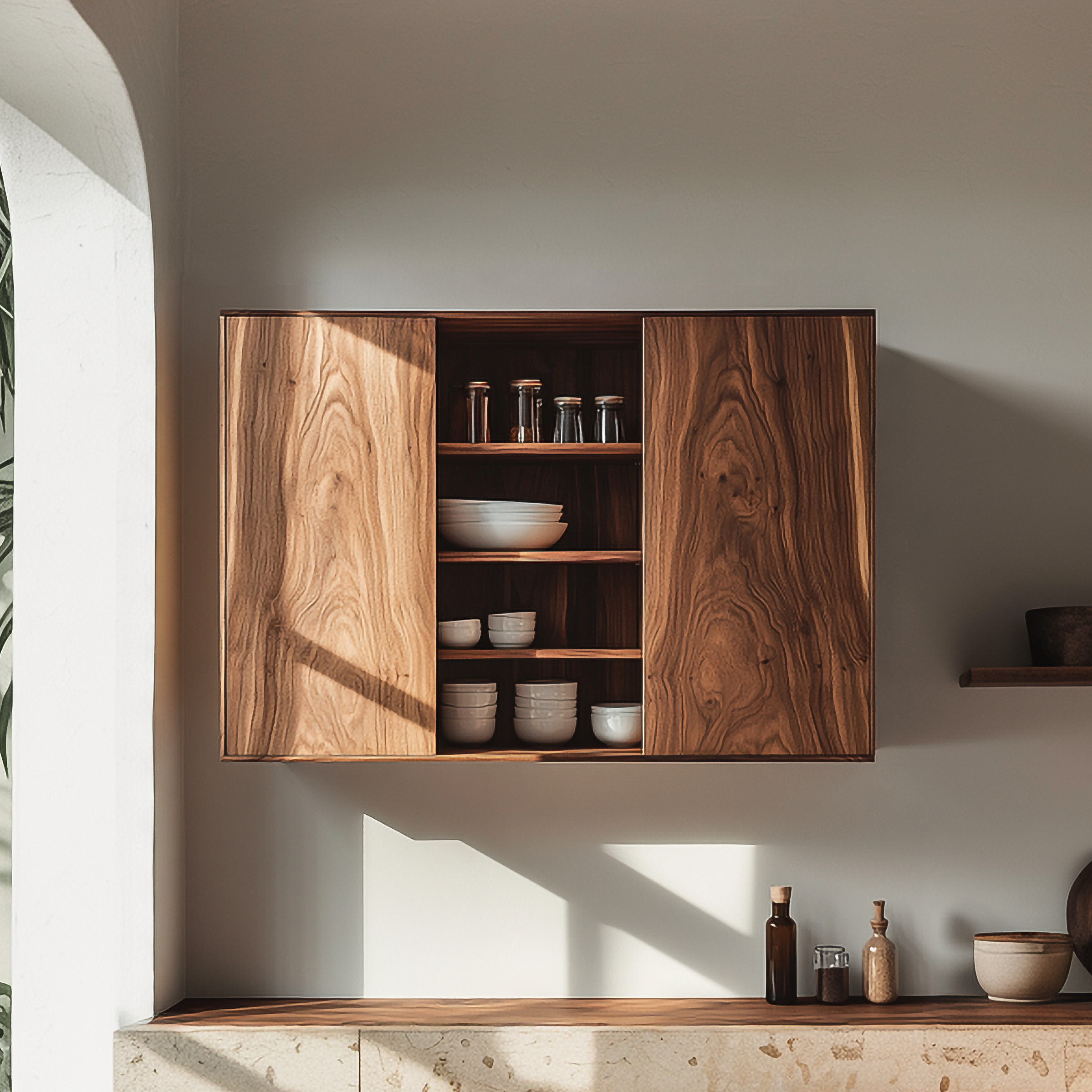 Mid Century Wall Display Cabinet For Kitchen Or Dining Room SINLSAKC007