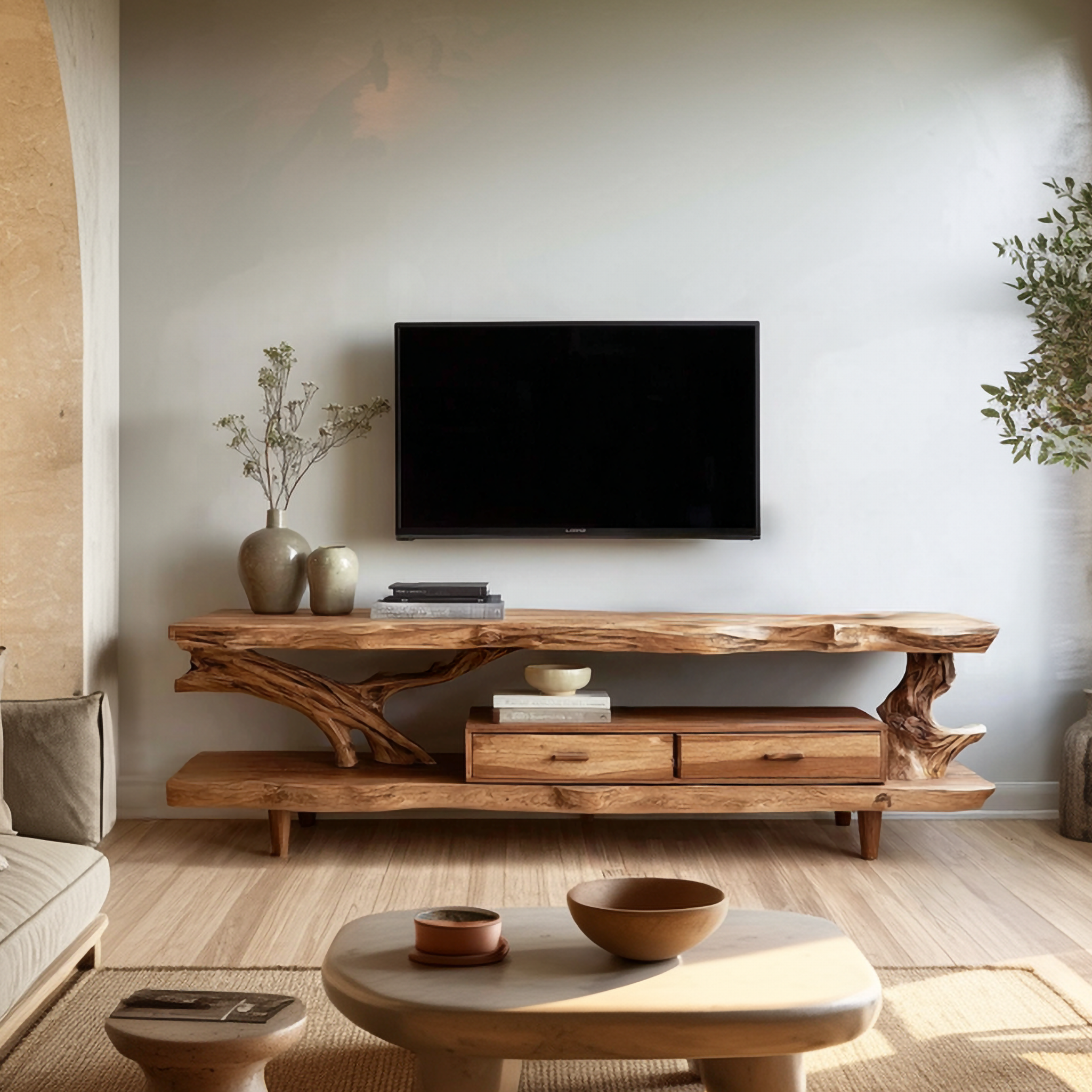 Rustic TV Console Table For Living Room And Interior Design SINLSASC461