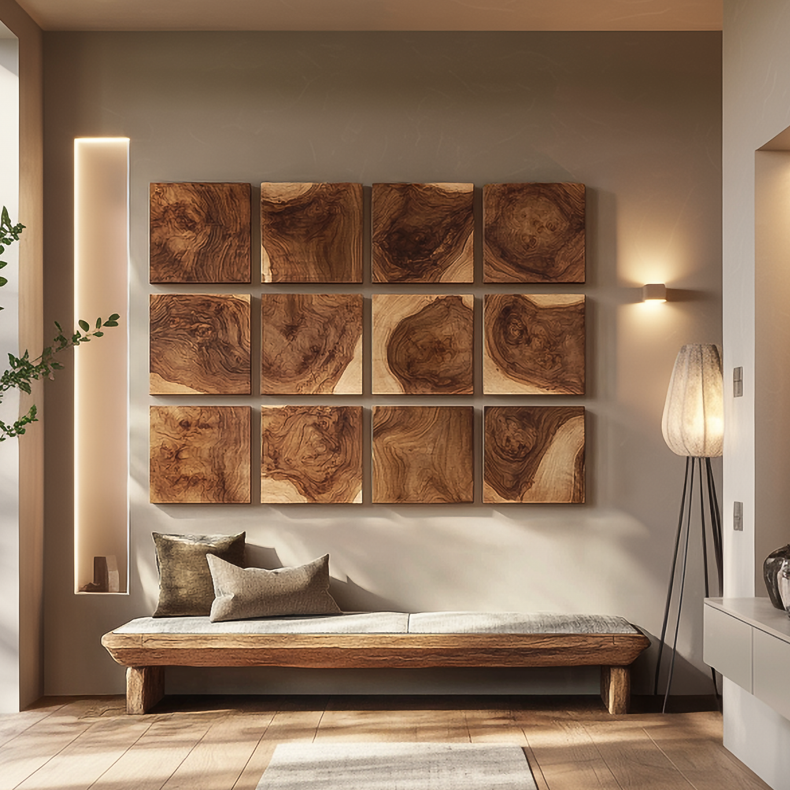 Organic Wood Grain Wall Art For Living Room And Entryway SINLSAWD013