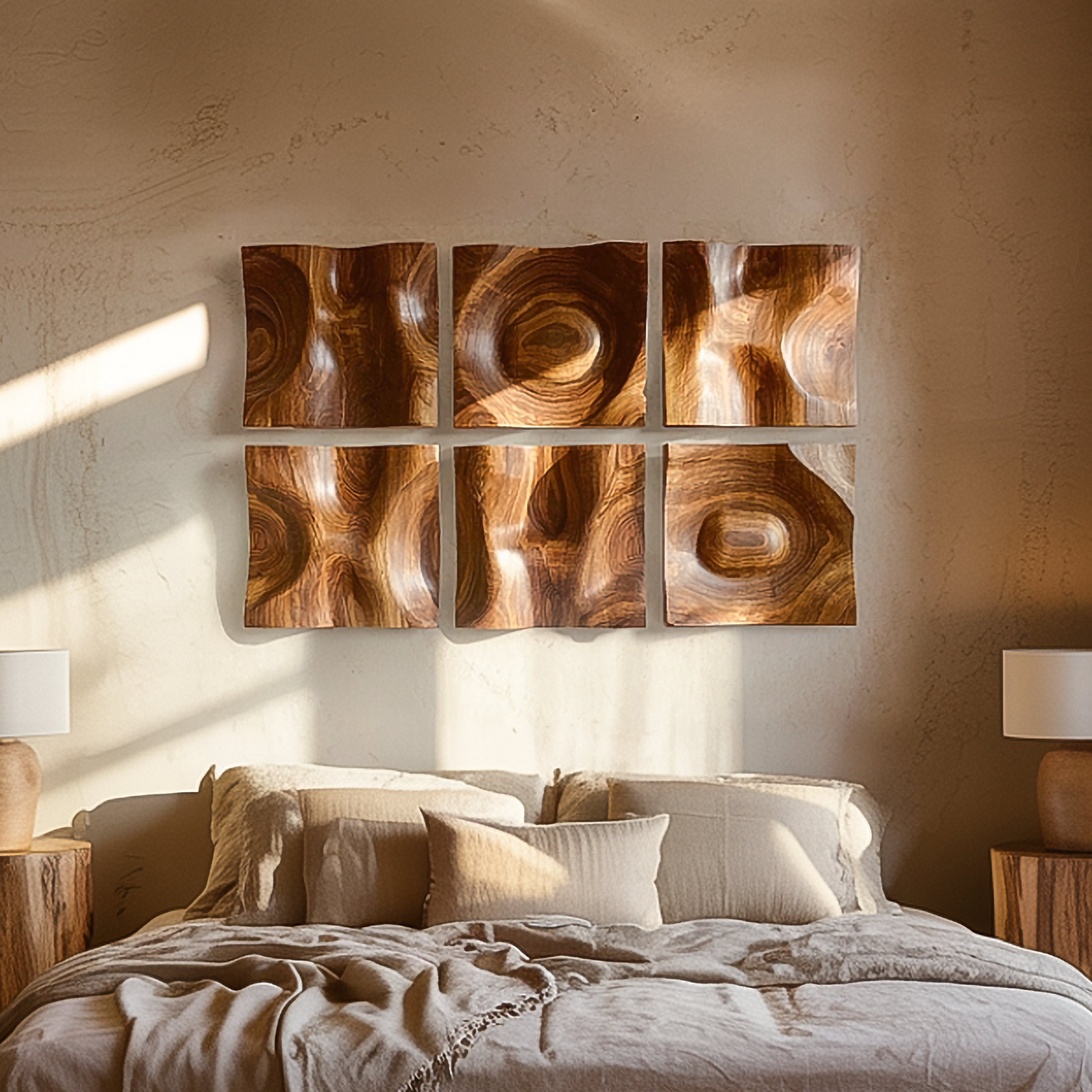 Organic Wall Art Panels For Living Room And Interior Decor SINLSAWD014
