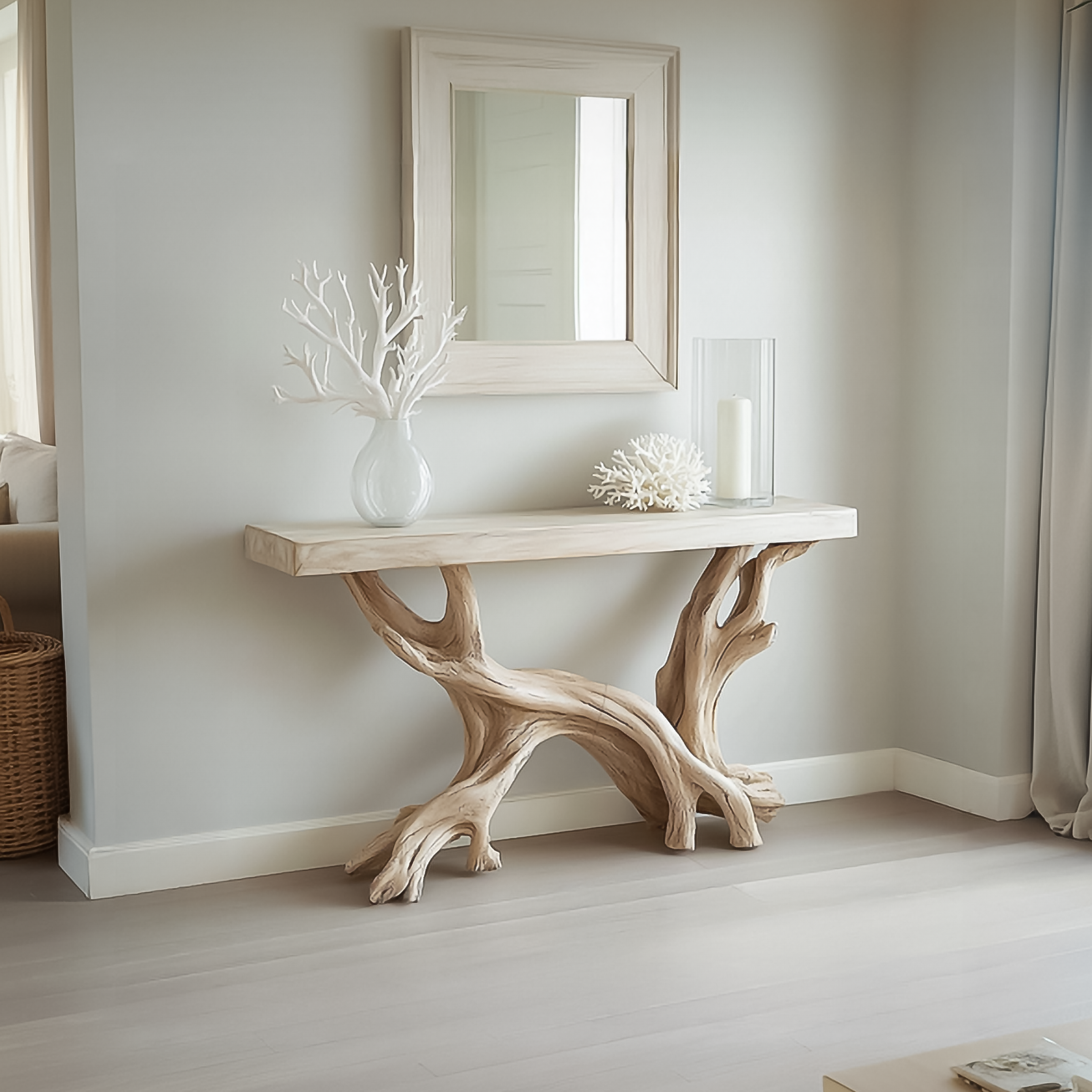 Rustic Coastal Console Table Living Room And Hallway SINLSACS426