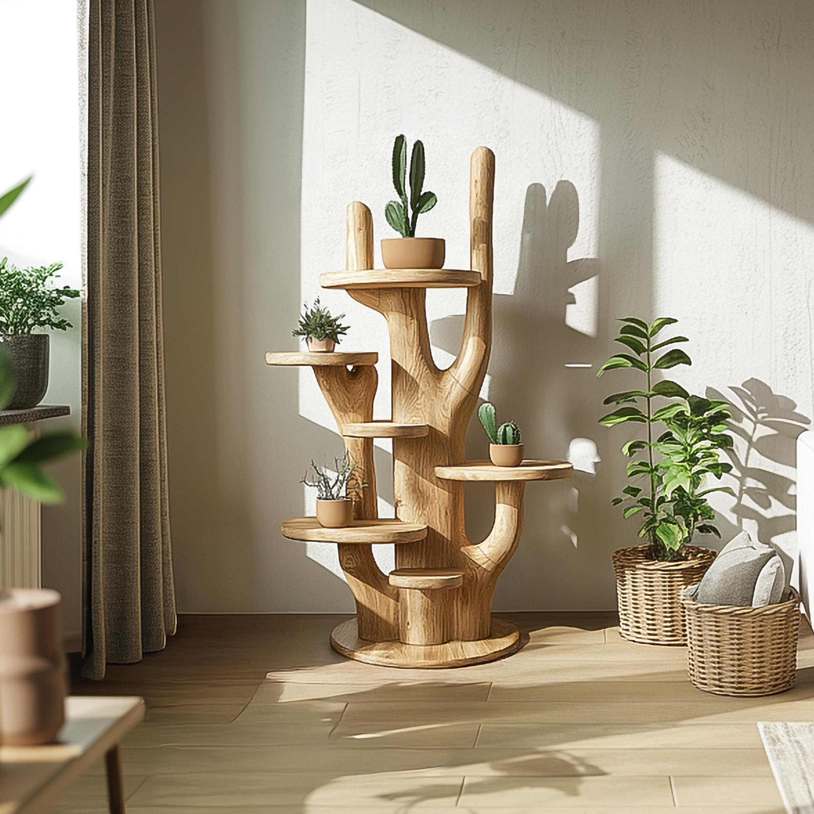 Organic Tree Form Plant Stand Living Room And Bedroom SINLSATT105