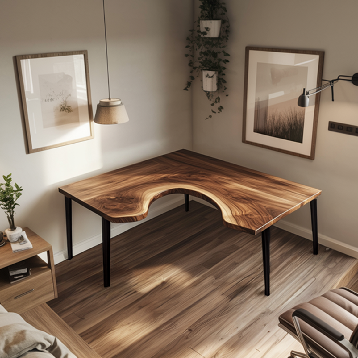 Organic Contemporary Corner Work Desk Home Office And Study Room SINLSADK076
