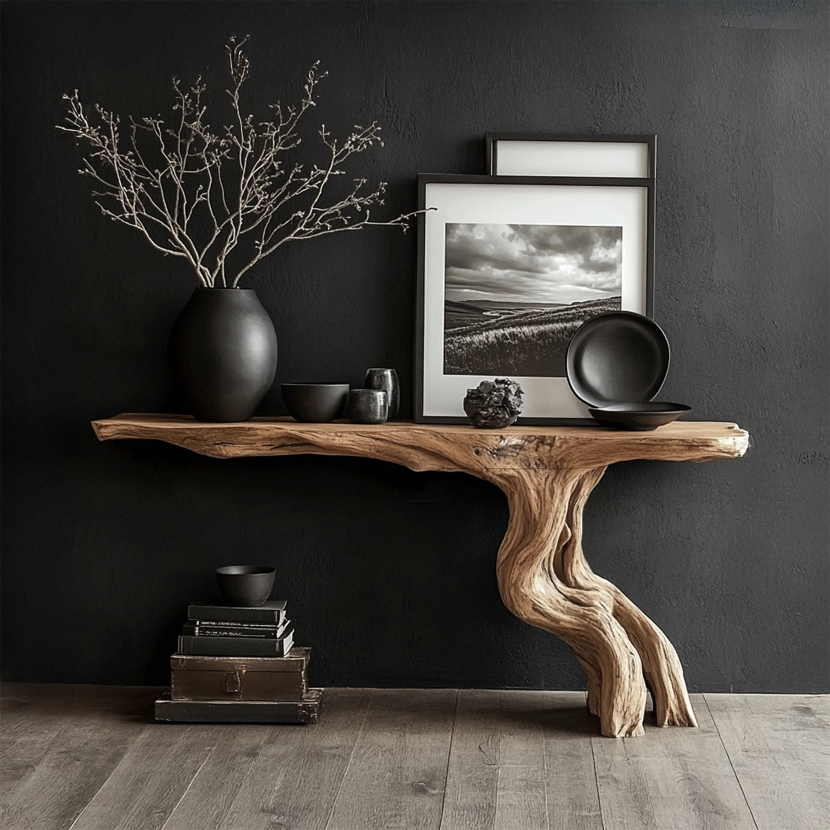 Rustic Console Table Driftwood Live Edge Natural Wood Gift SINLSACS090