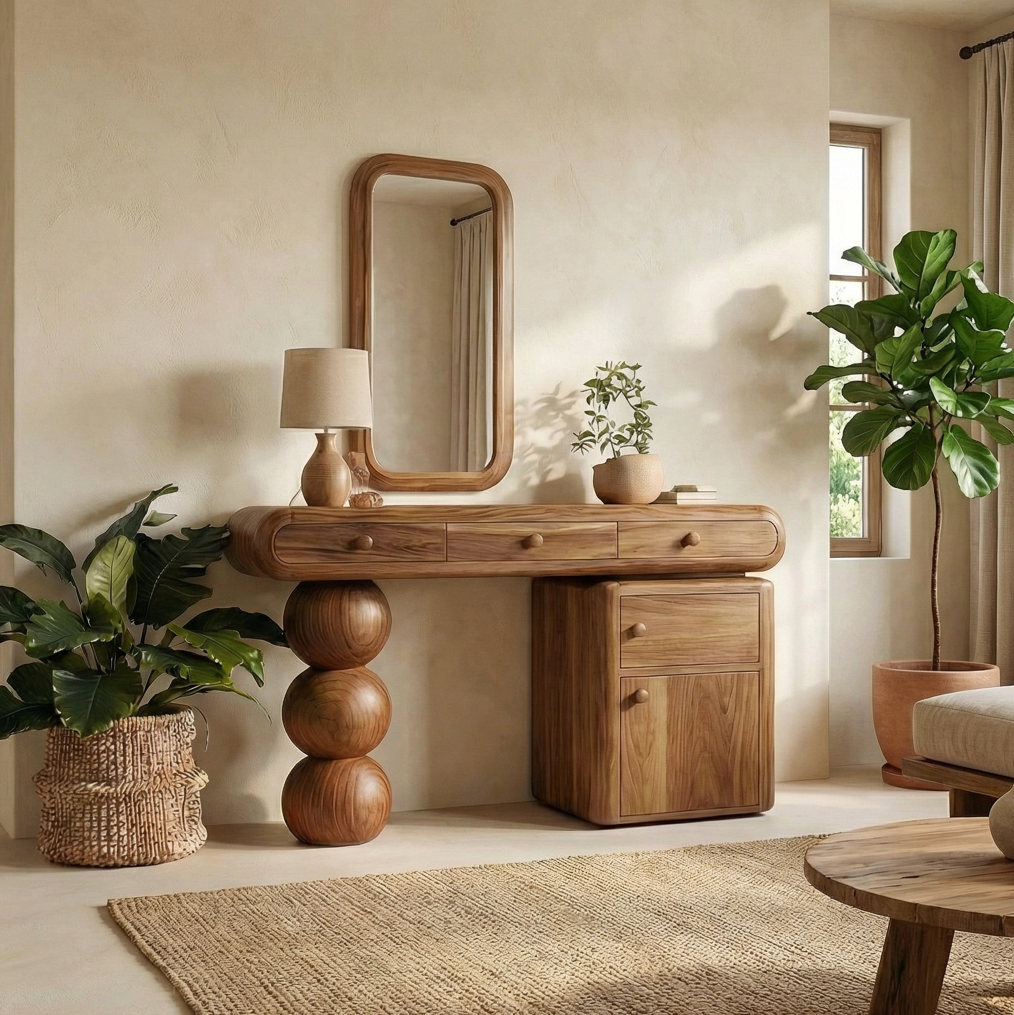 Contemporary Wooden Dressing Table Bedroom Or Vanity Area SINLSABDT048