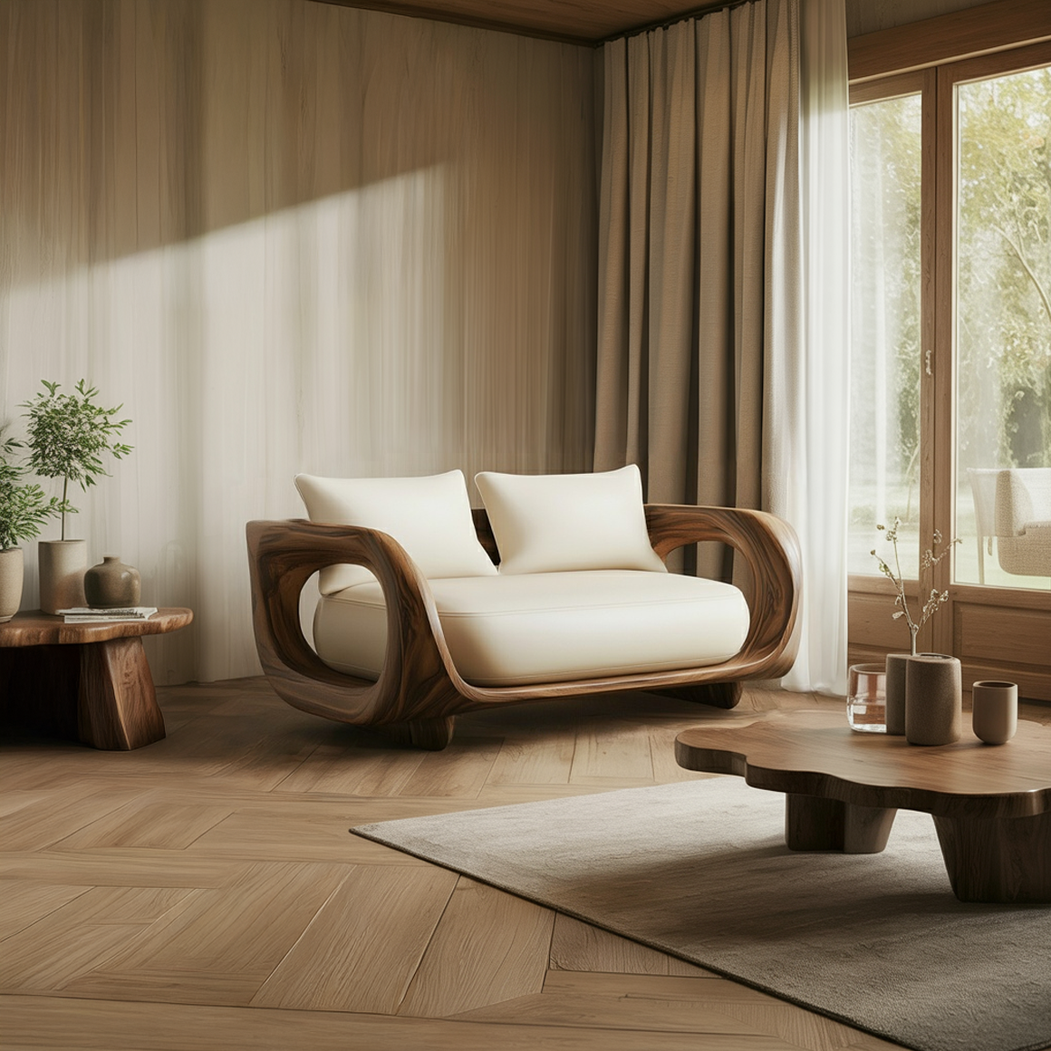 Organic Modern Frame Armchair Living Room Or Hallway SINLSAFSO001