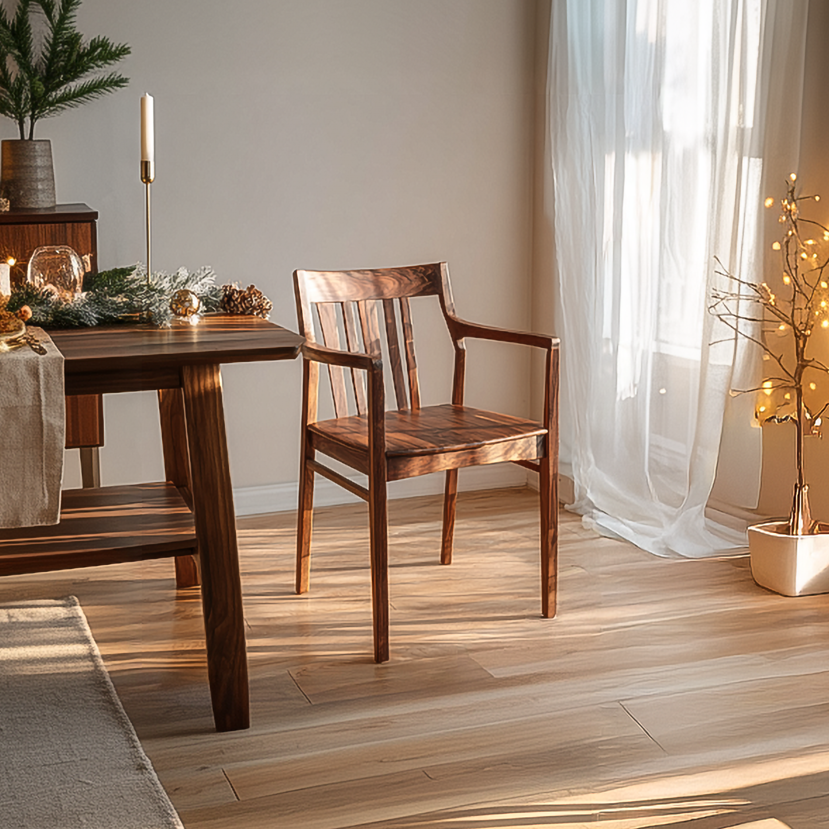 Mid Century Wooden Dining Chair Dining Room SINLSAWC037