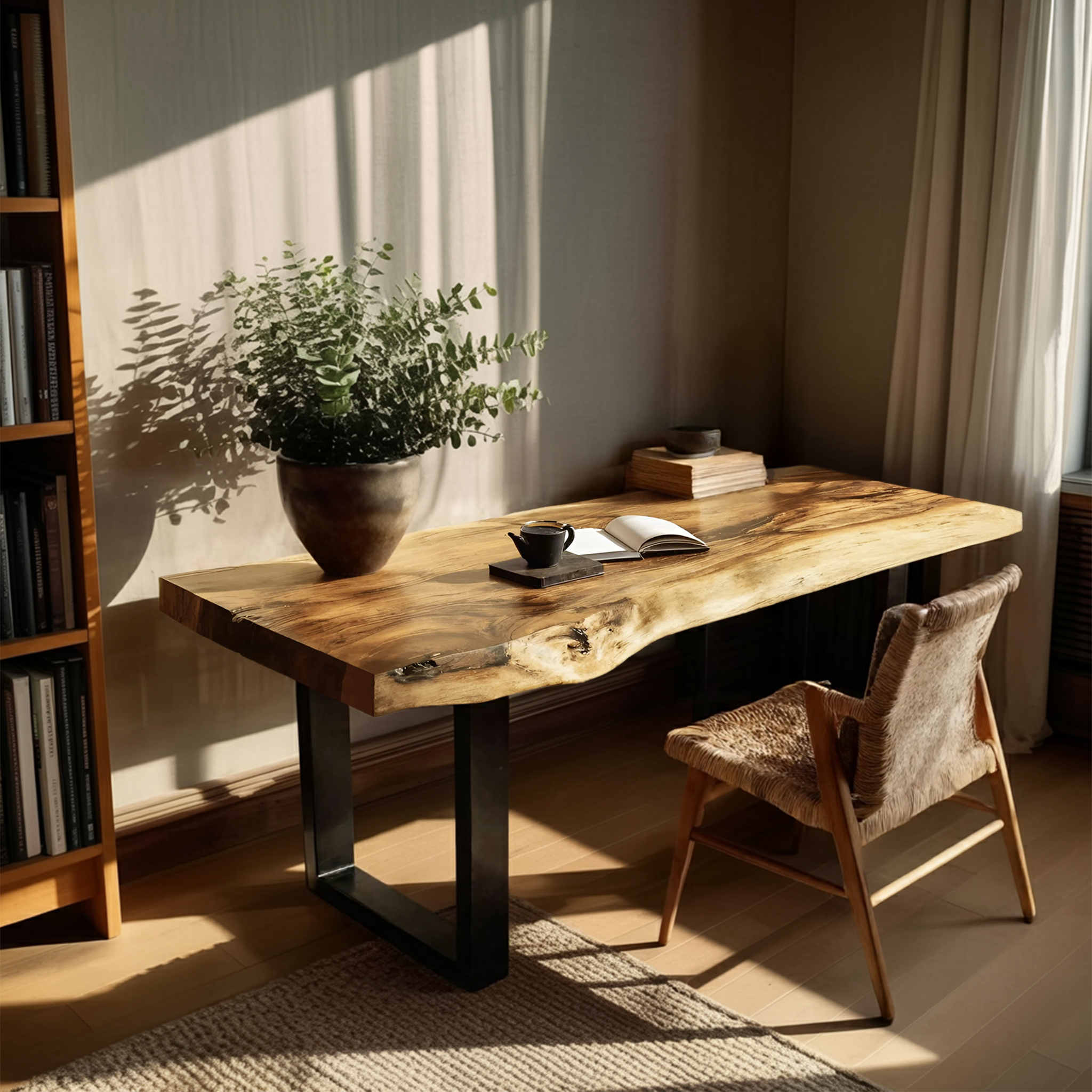 Handcrafted Wooden Tabletop For Modern Bedroom Decor SILDTTNDE011
