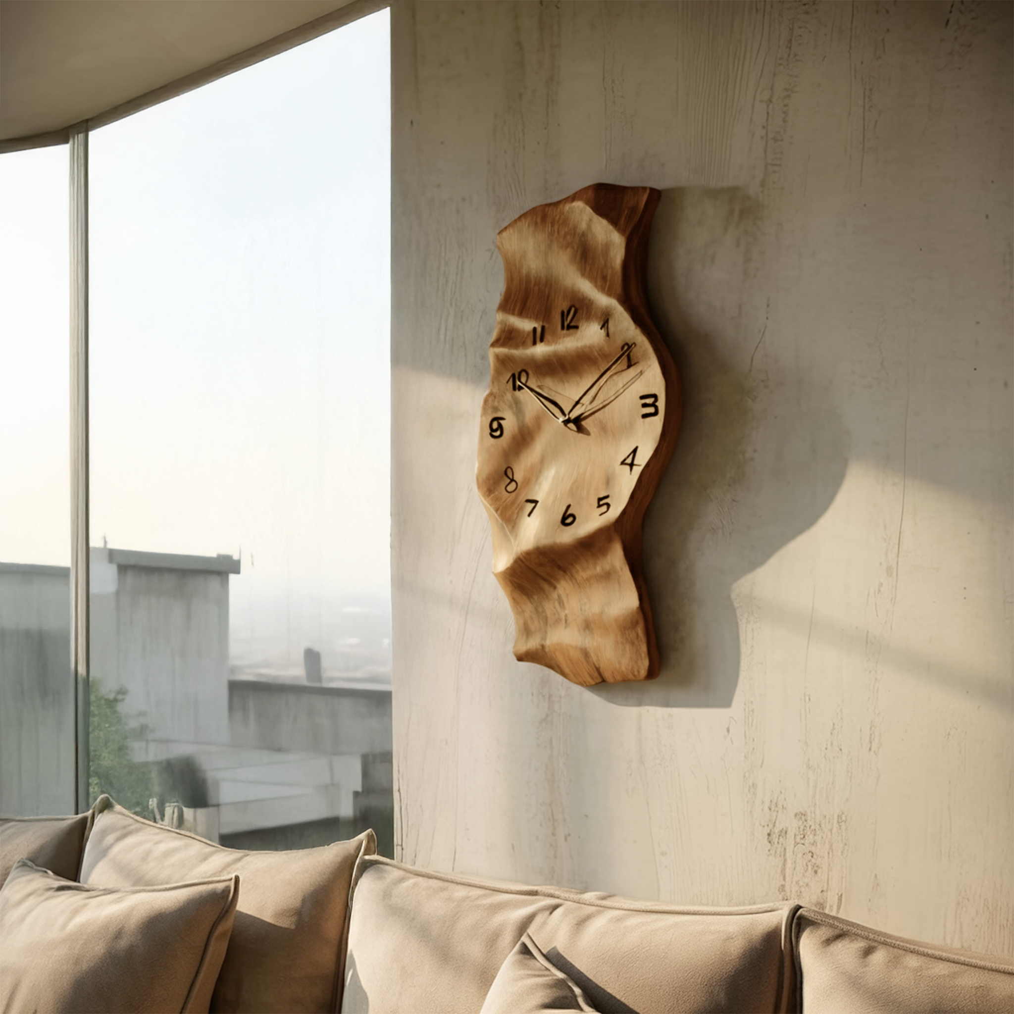Contemporary Wall Clock Vertical Design For Living Room Interior SITHHNWAC007