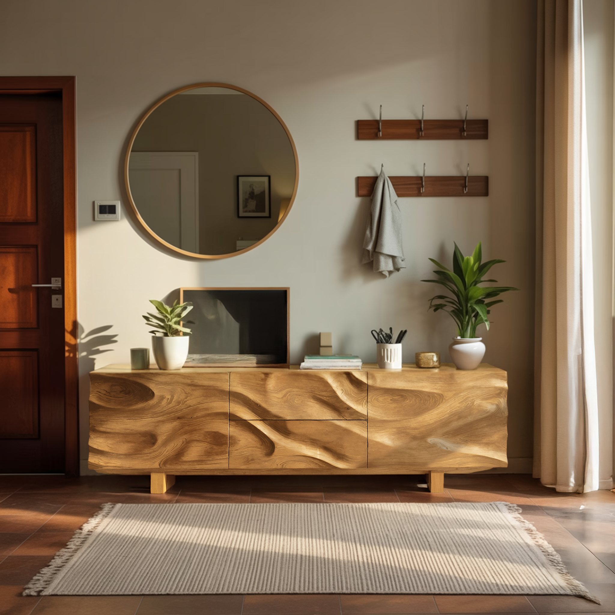 Modern Organic Sideboard Storage Cabinet For Living Room RTTHHNSD019