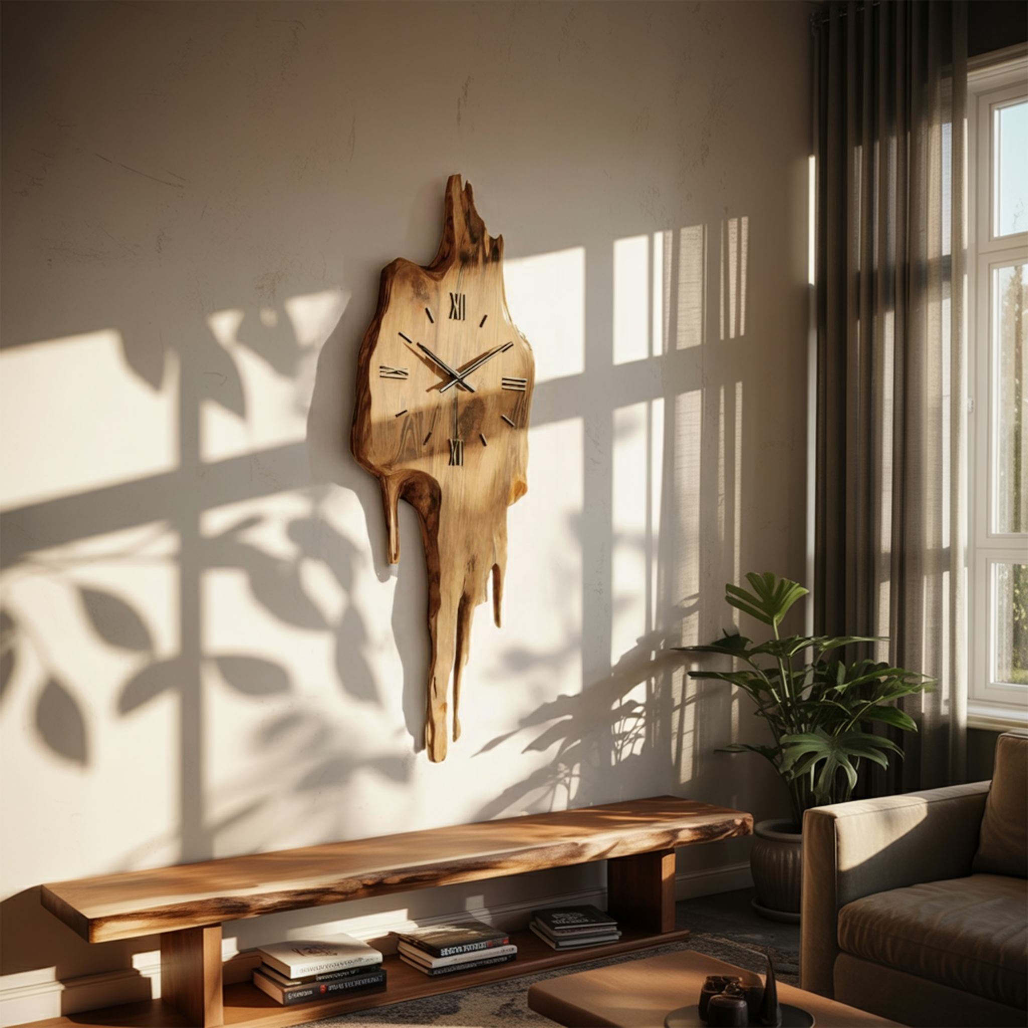 Artistic Wall Clock With Floating Edge For Living Room SITHTTWAC003