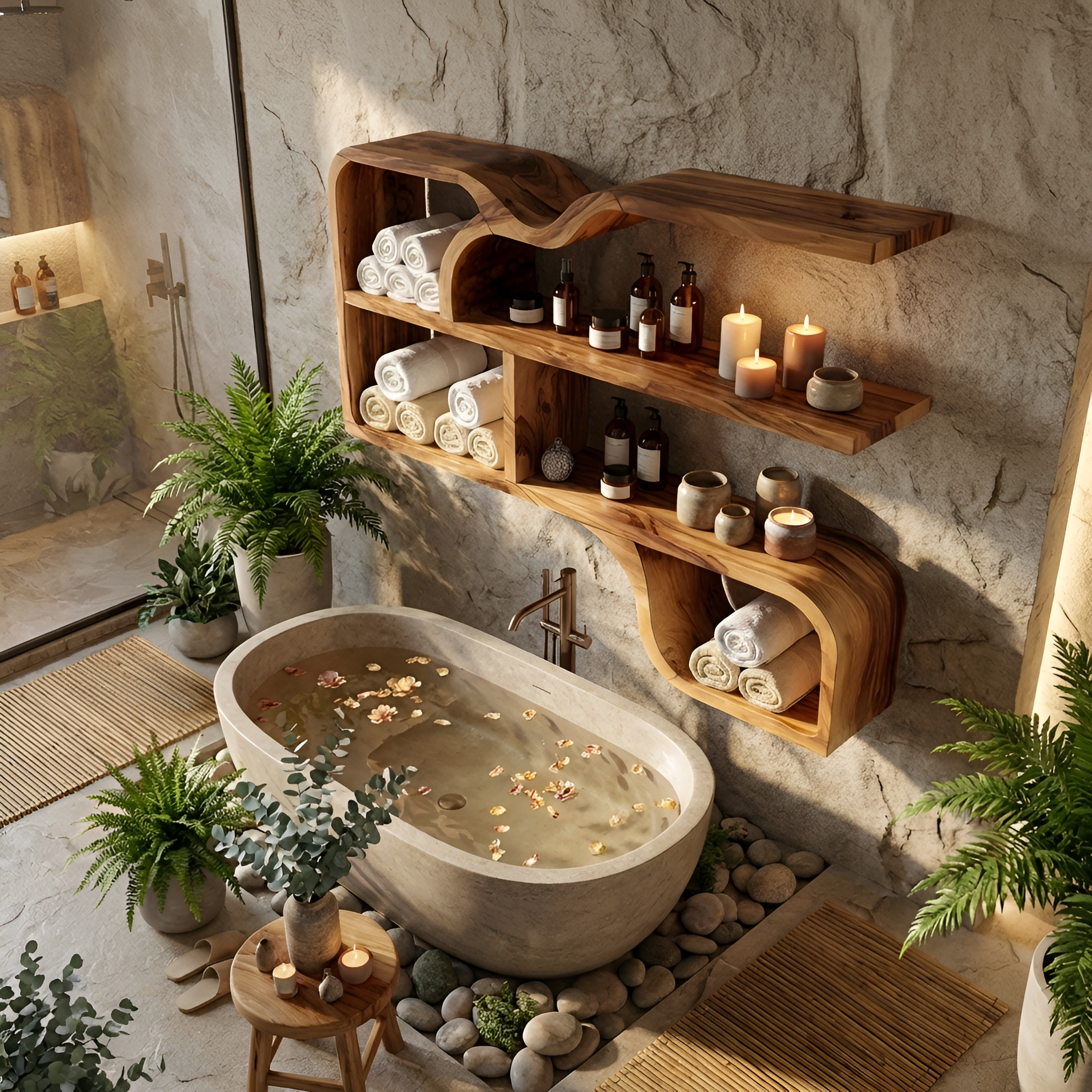 Farmhouse Rustic Wooden Wall Storage Shelf For Bathroom Organizer SILDTTRWMS026SHNA
