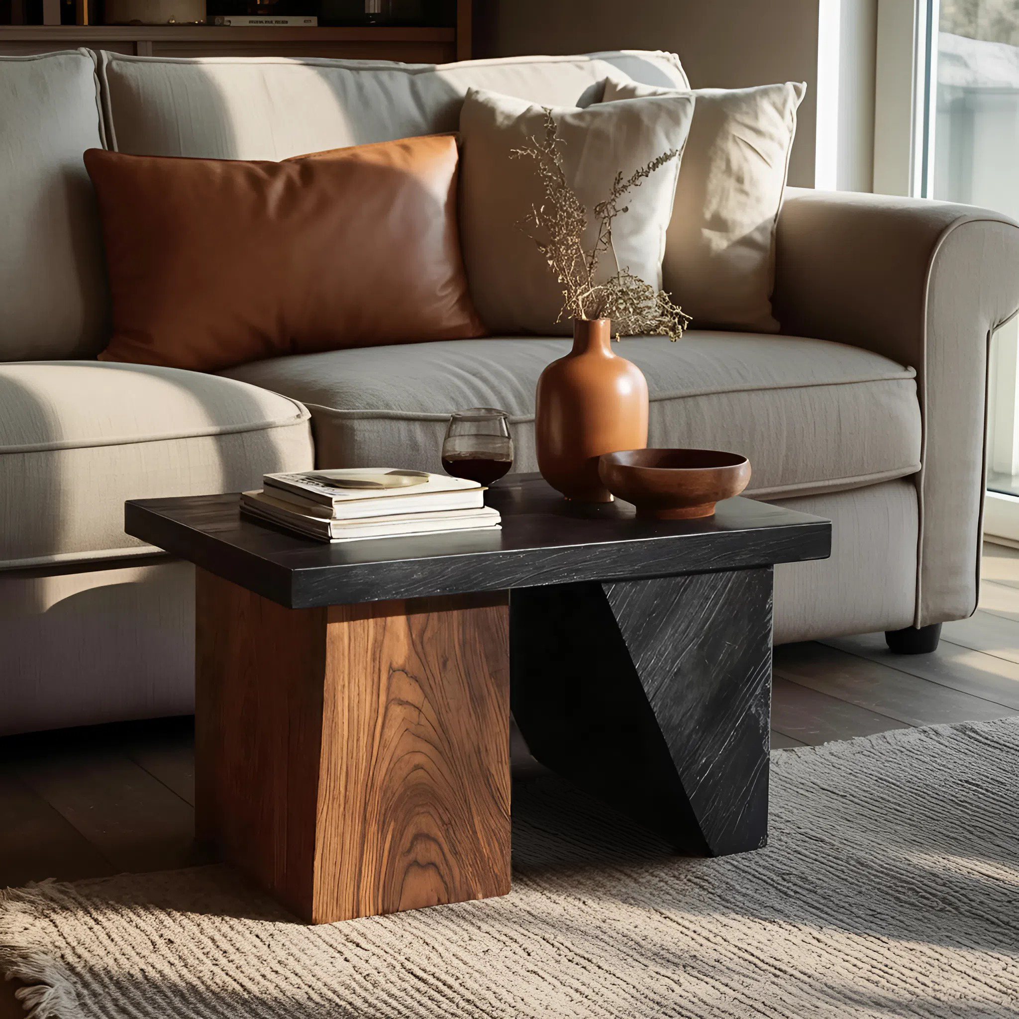 Modern Solid Wood End Table For Entryway Accent Table SILDTTNSTA037