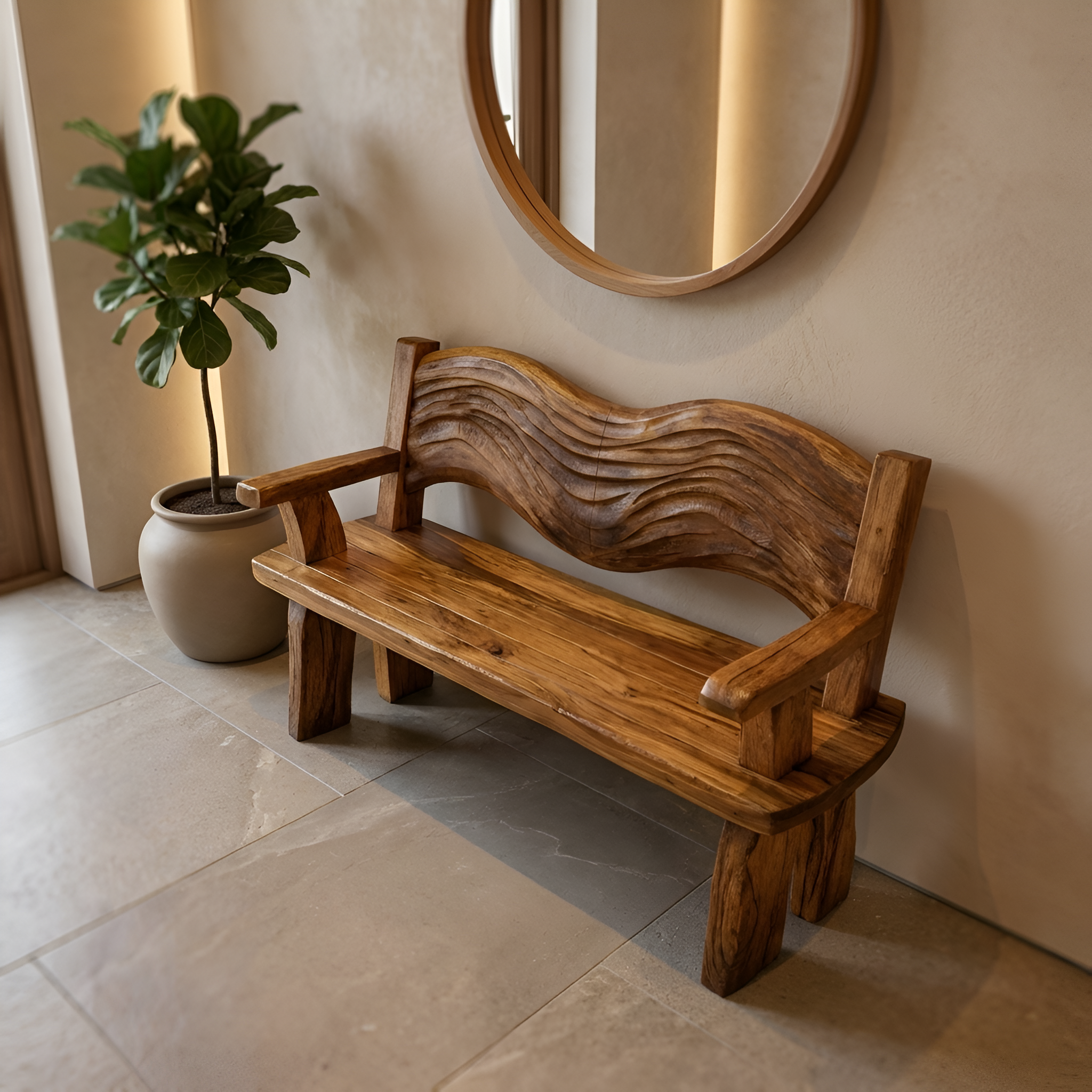 Solid Wood Entryway Bench For Minimalist Home Design SILDTTRBEN036