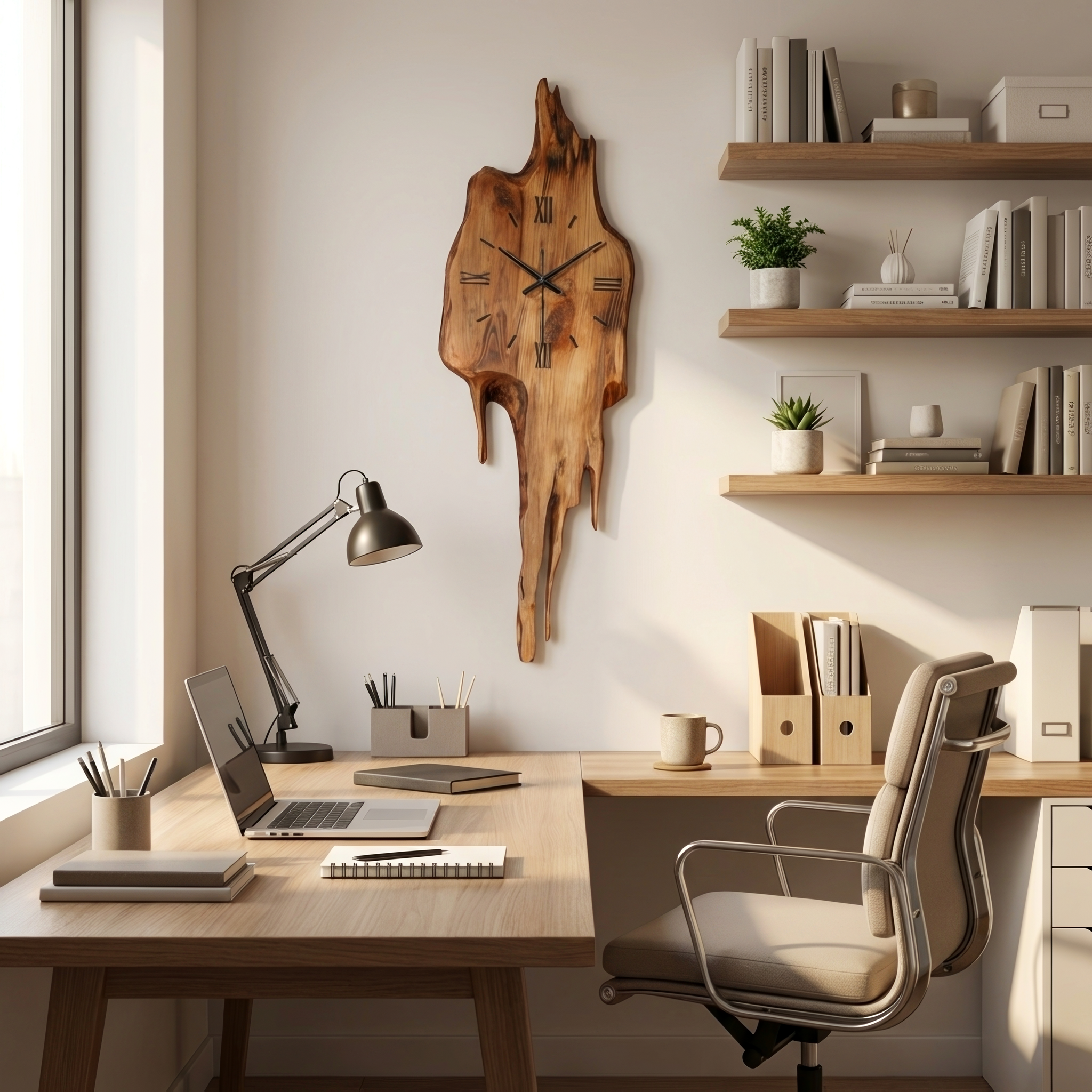 Artistic Wall Clock With Floating Edge For Living Room SITHTTWAC003