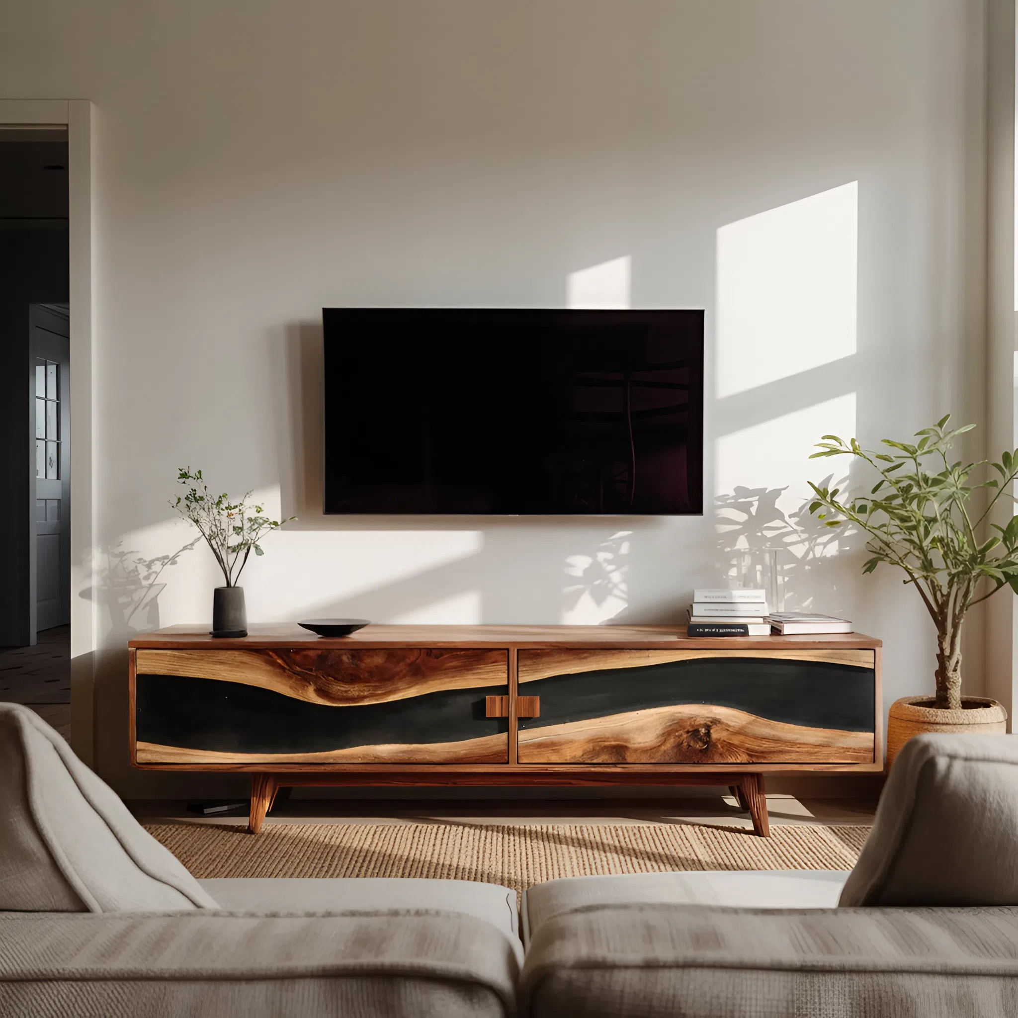 Farmhouse Wooden Entertainment Center For Decor SILDTTNTVC099