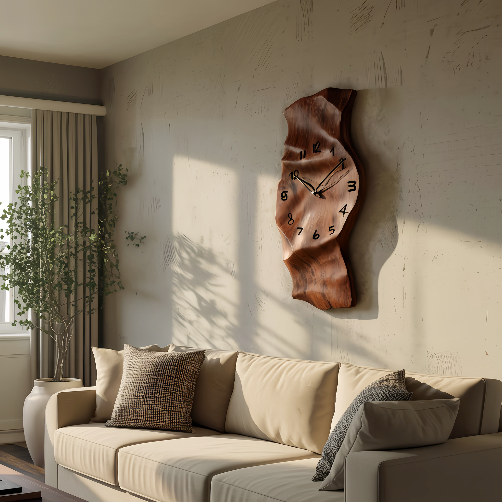 Contemporary Wall Clock Vertical Design For Living Room Interior SITHHNWAC007