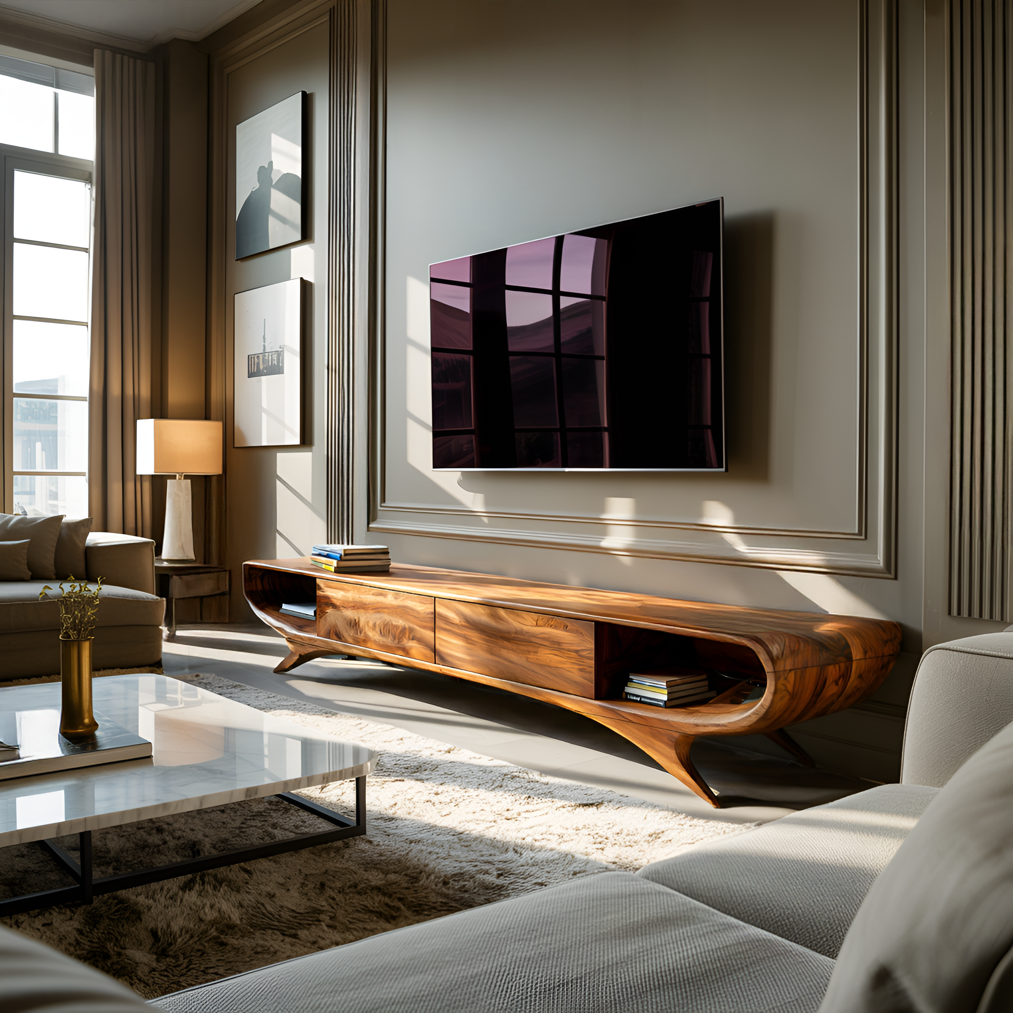 Minimalist TV Cabinet With Hidden Drawers For Living Room RTTHTTTVC067