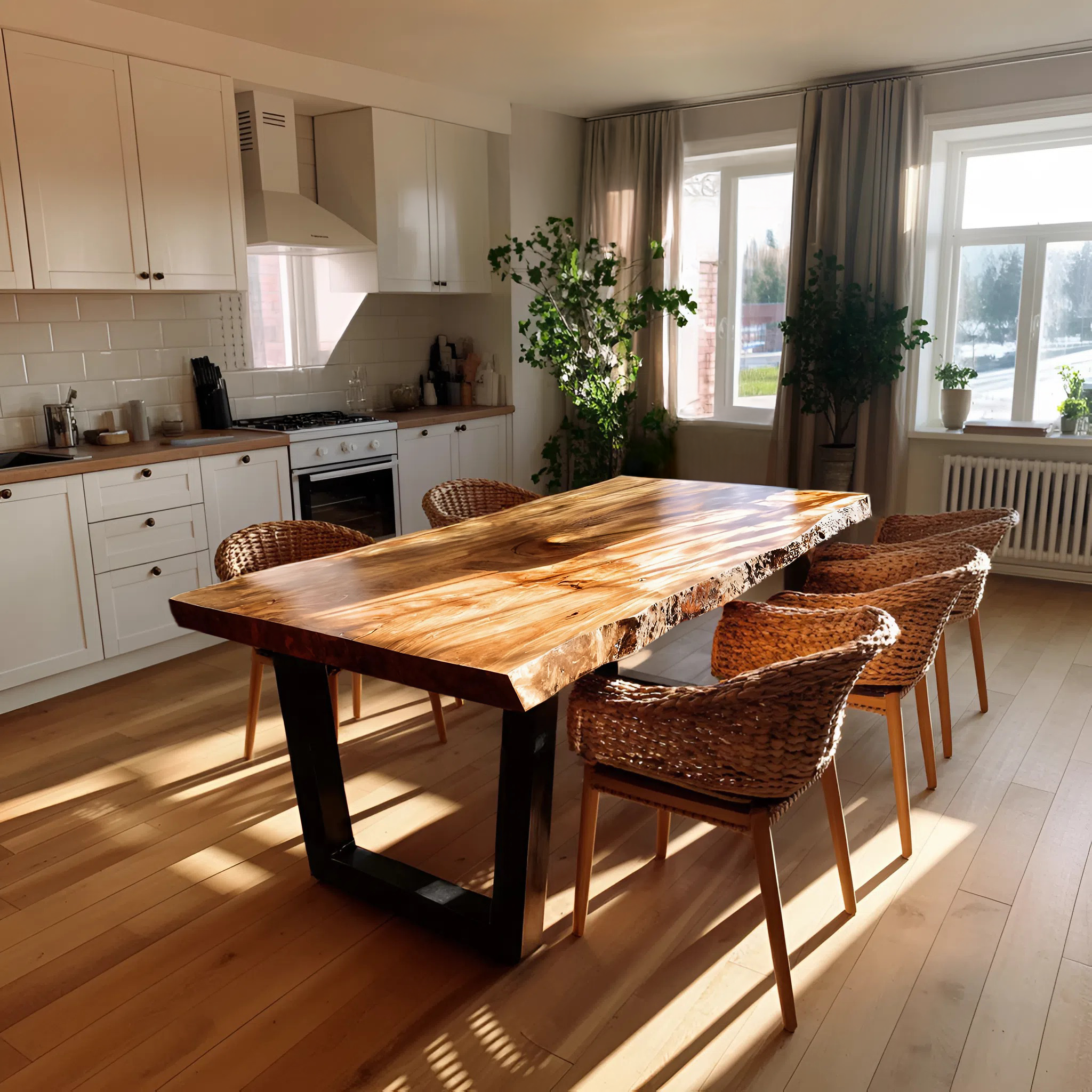 Furniture Decor Handcrafted Live Edge Dining Table Organic SILDTTRDN025