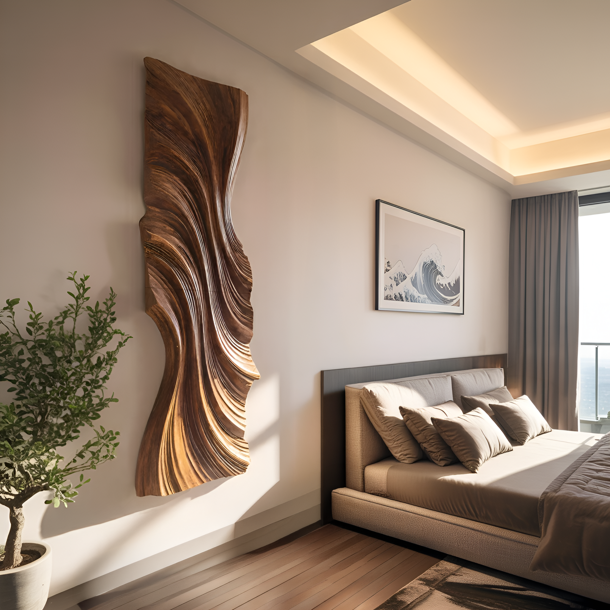 Vertical Wave Wall Art For Modern Living Room RTTHHNWA091