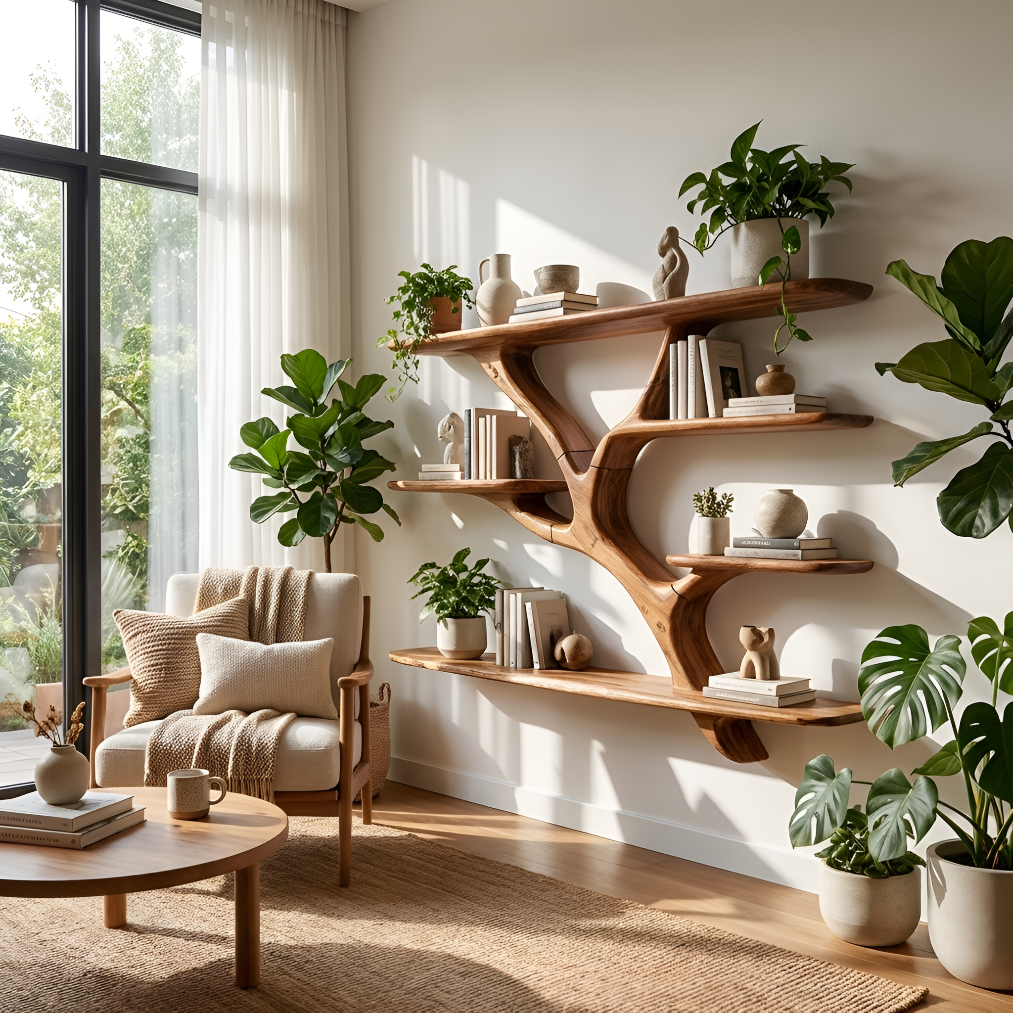 Industrial Floating Wooden Shelving Unit For Bedroom Organizer SILDTTRWMS023