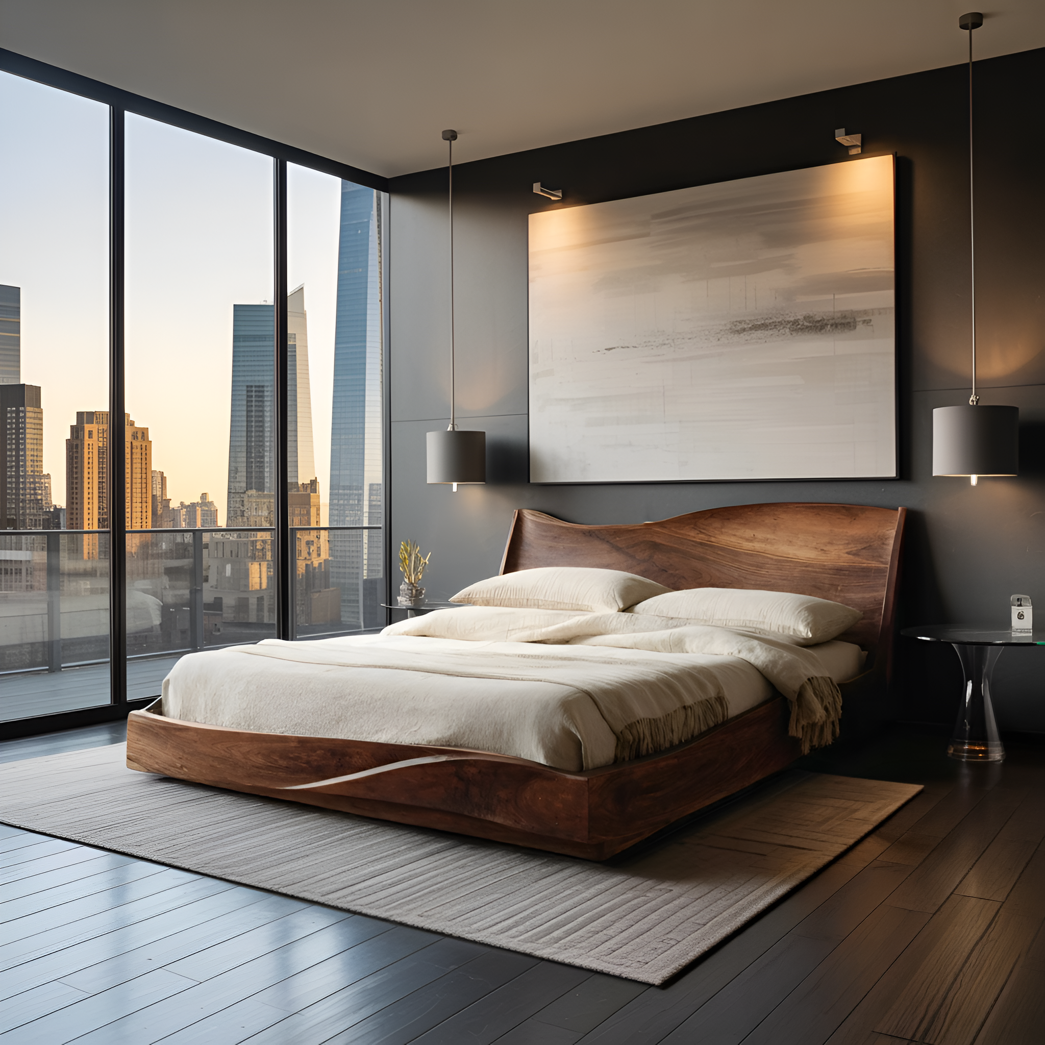 Modern Handcrafted Bed Frame For Bedroom Interiors RTTHHNWO008