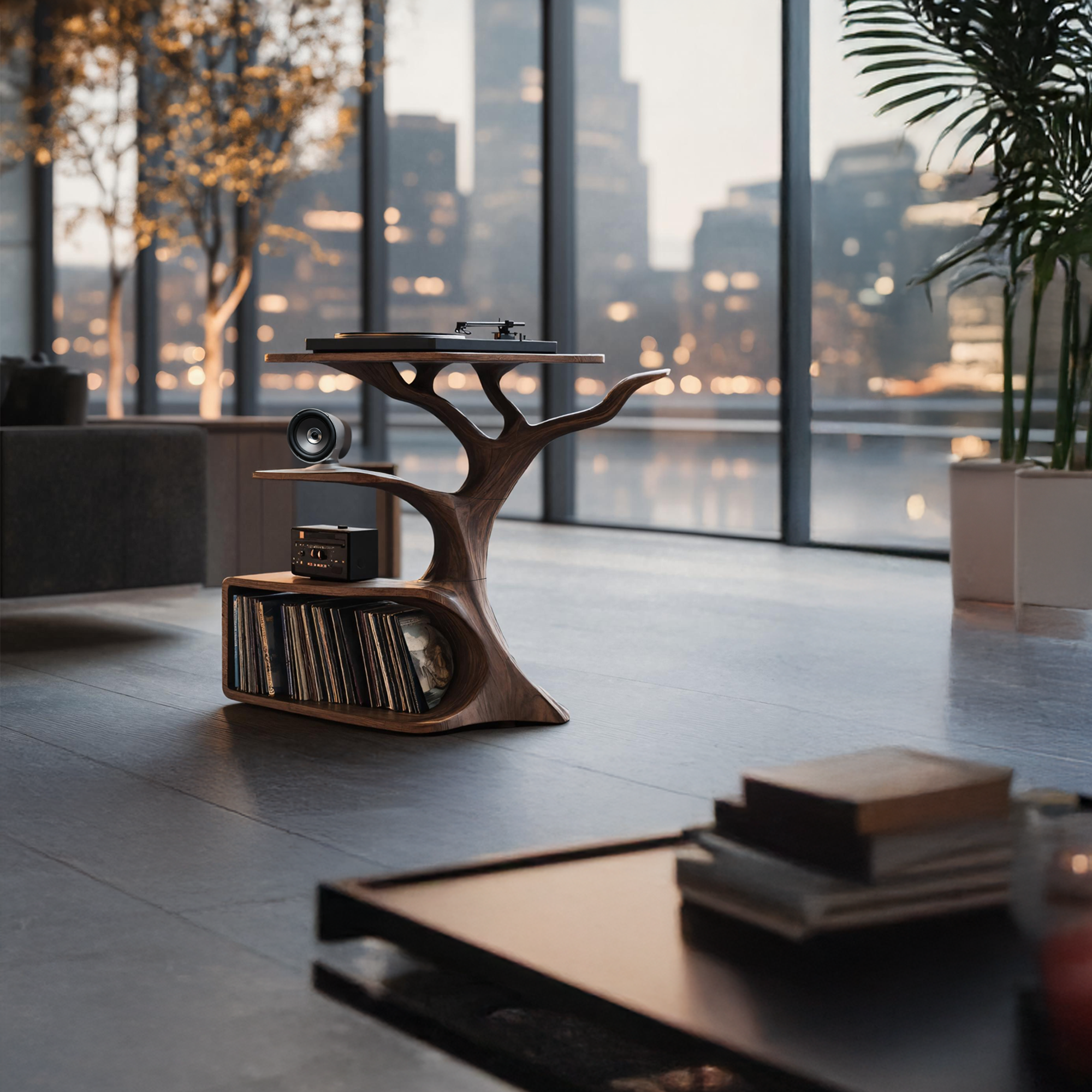 Rustic Record Player Table For Furniture And Audio SILDTTRRPT025