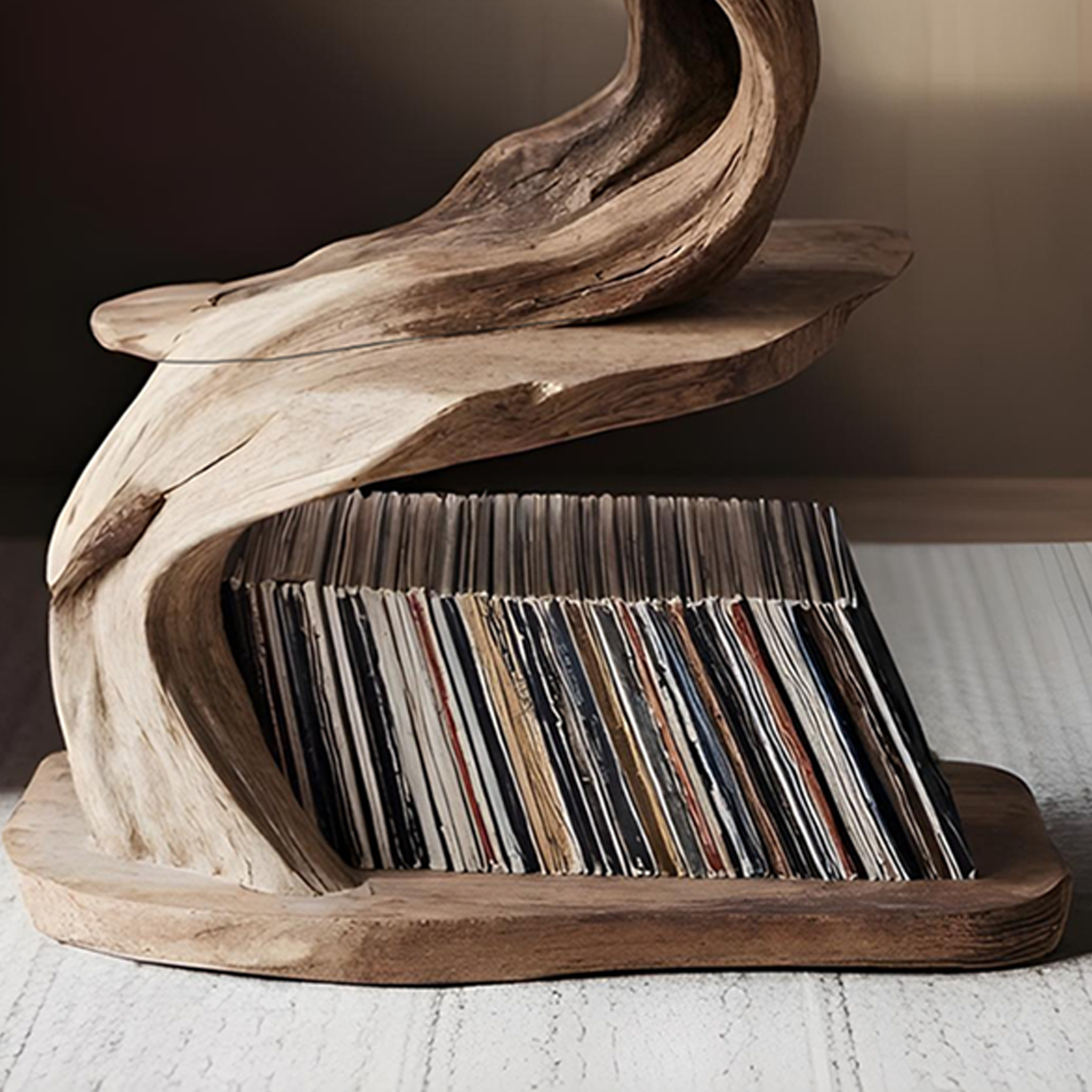Rustic Record Stand Industrial Living Room Furniture SILDTTNRPT010