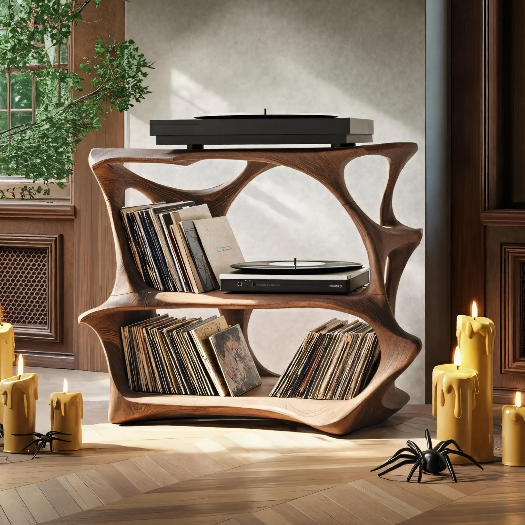 Handcrafted Live Edge Record Stand For Entryway Halloween Design Ideas SILDTTNHRS003