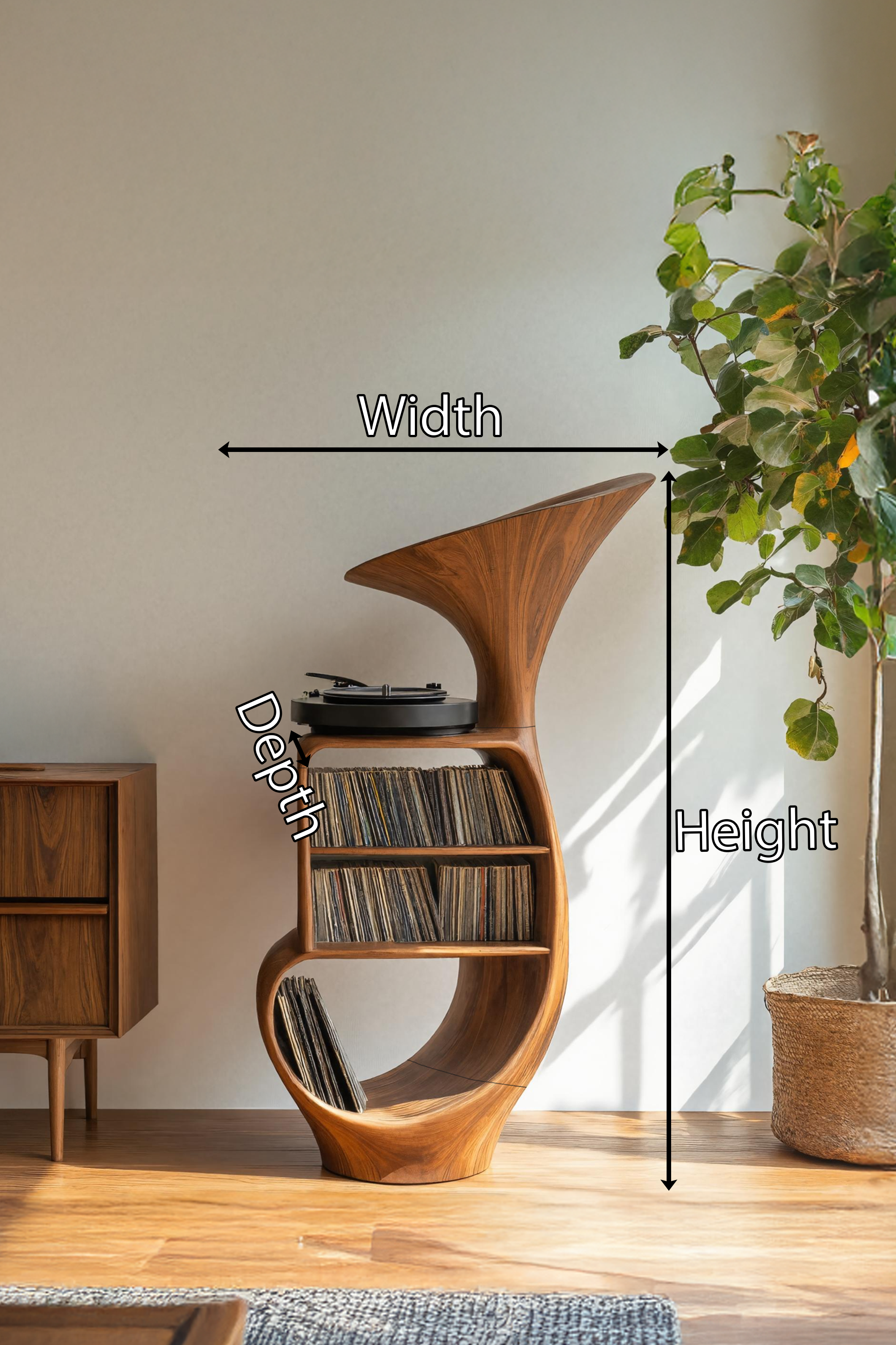 Rustic Vinyl Record Cabinet For Furniture Decor SILDTTRRPT009