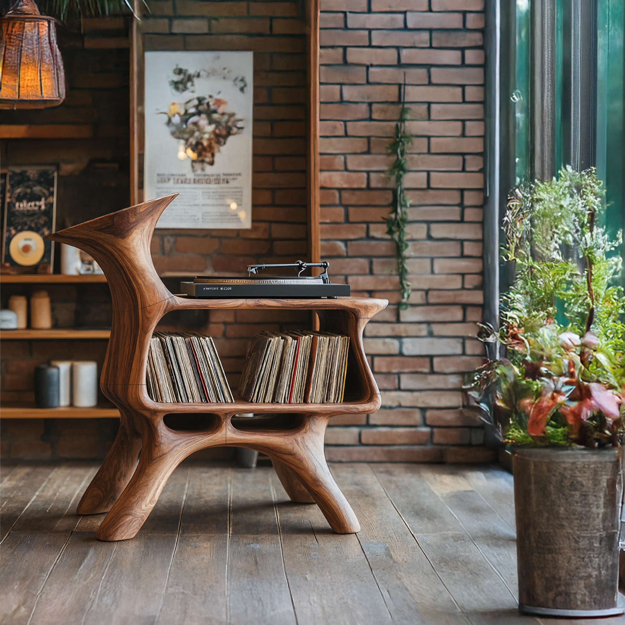 Handcrafted Vinyl Storage Unit For Livingroom Style SILDTTRRPT011